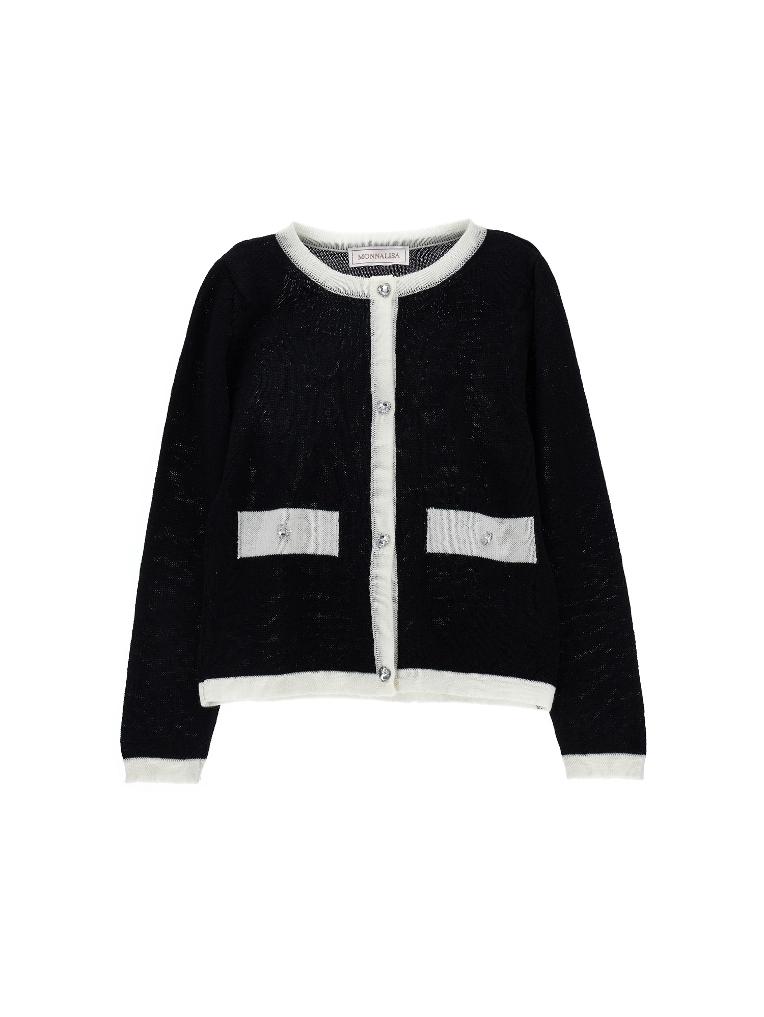 Monnalisa Girls Black Wool Cardigan In Black