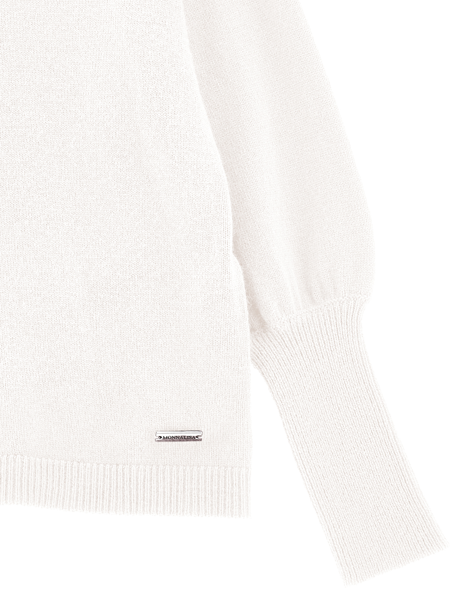 Monnalisa Soft Basic Sweater In Cream