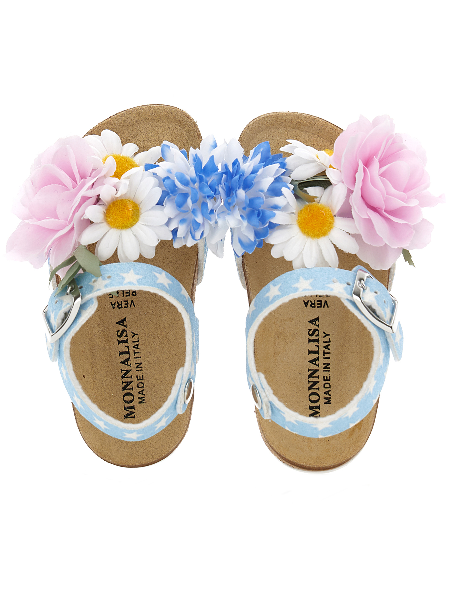 MONNALISA MONNALISA  SANDALS WITH APPLIQUÉD FLOWERS 