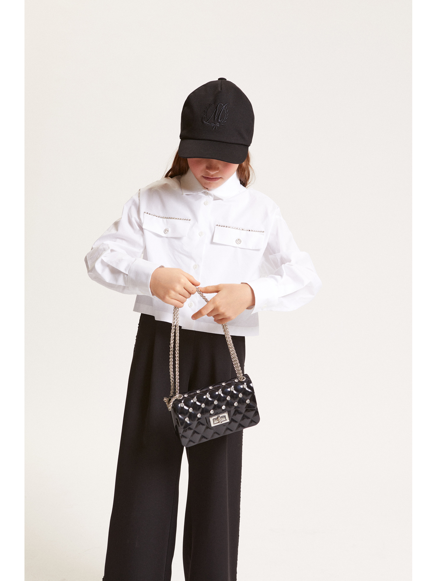 Monnalisa Sequined Pants In Black