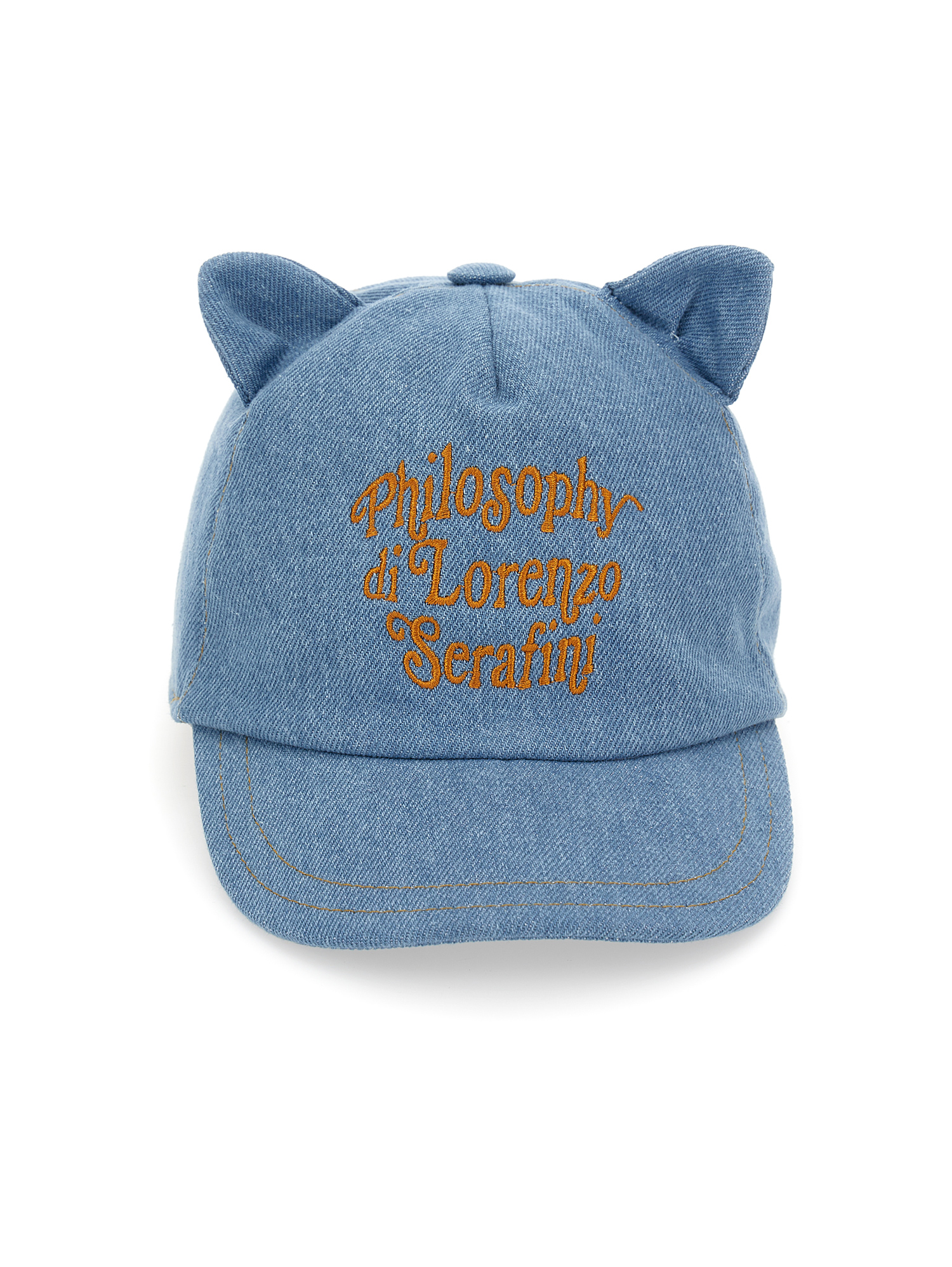 Monnalisa Denim Hat With Ears In Blue