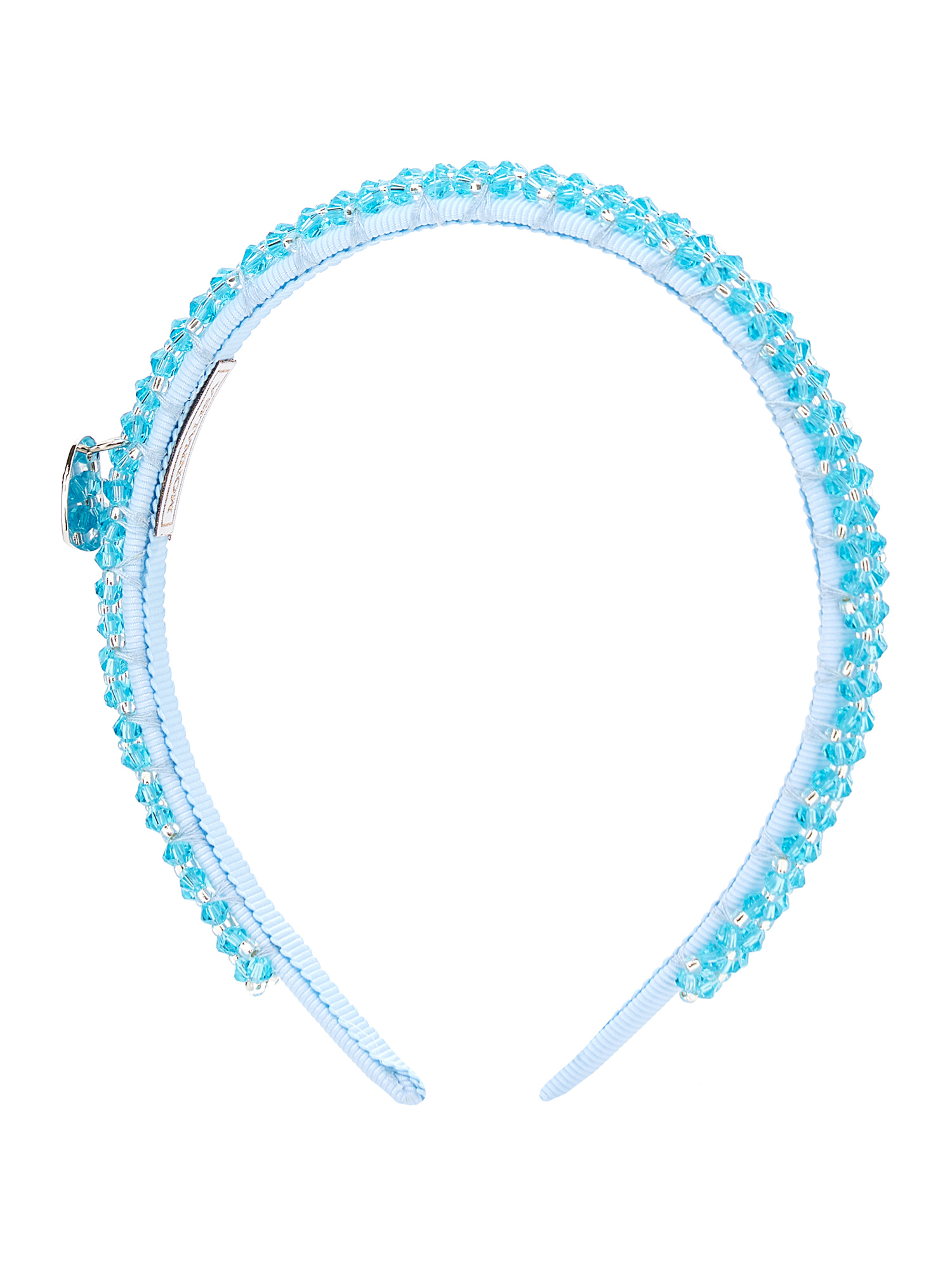 Monnalisa Hairband With Beads In Sky Blue