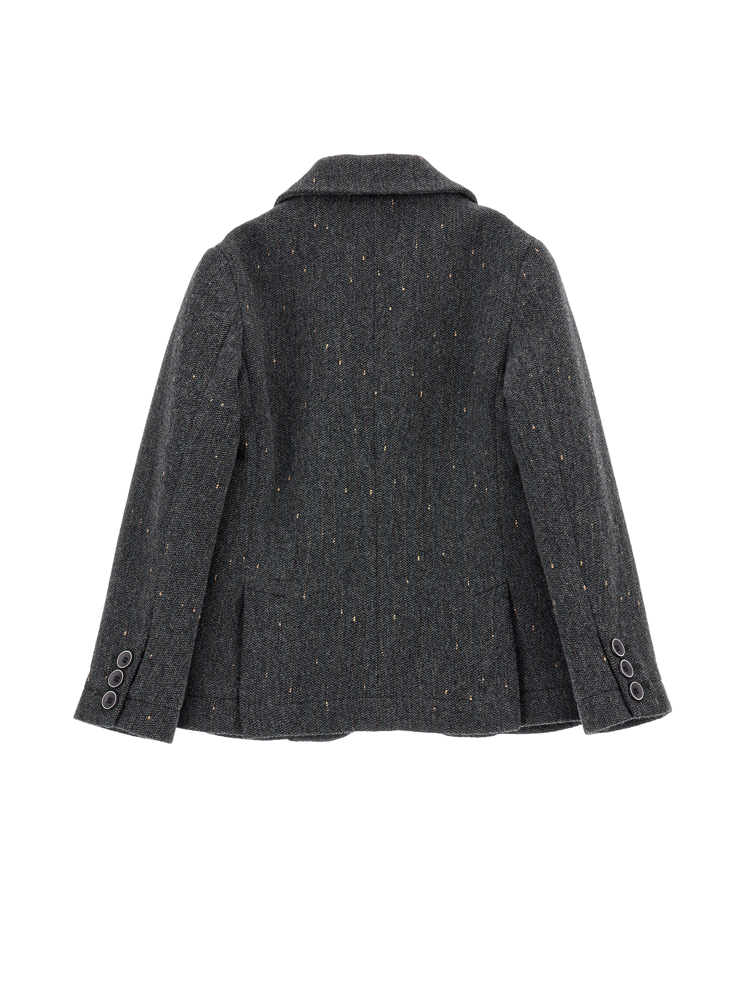 Monnalisa Two-button Herringbone Blazer In Medium Grey