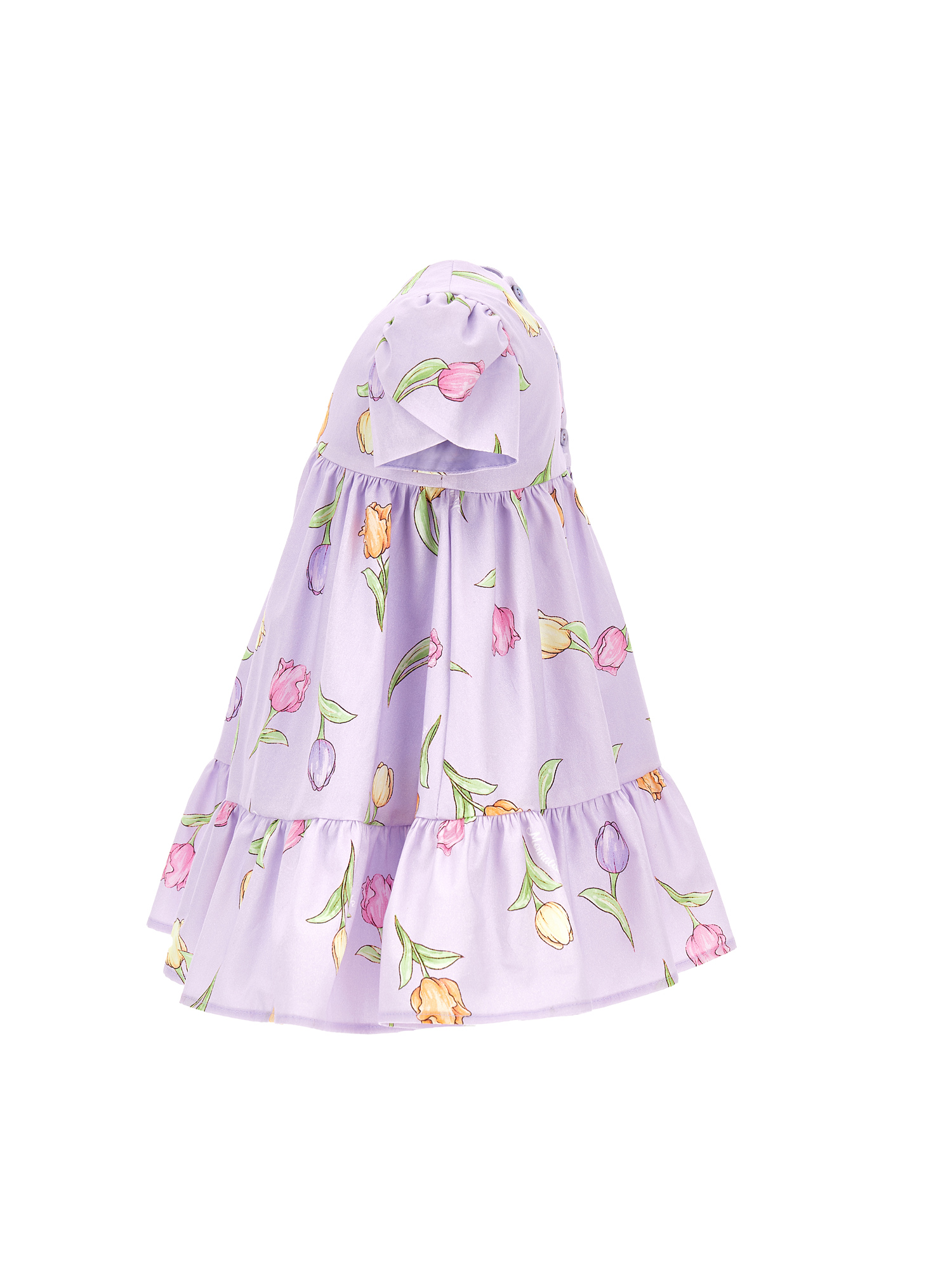 Shop Monnalisa Tulip Cotton Dress In Wisteria