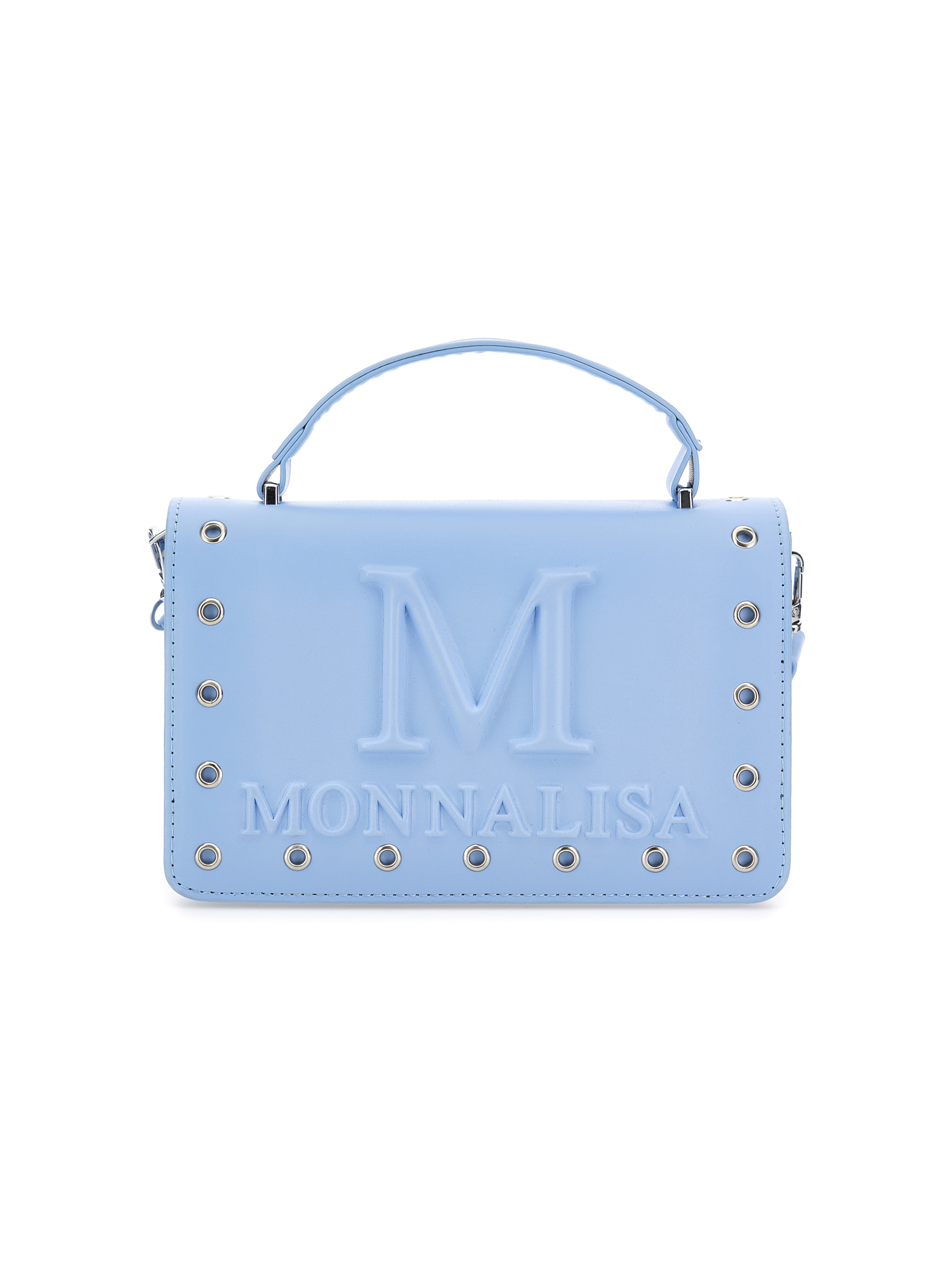 Shop Monnalisa Coated Fabric Folder In Light Blue