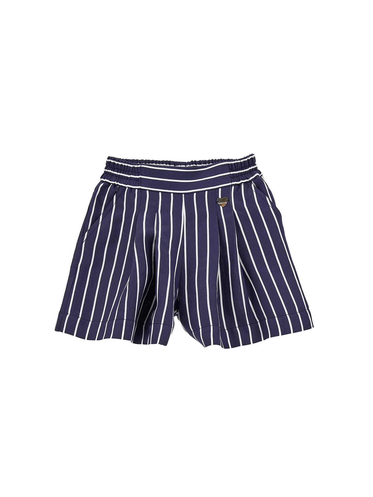 Monnalisa Kids'   Alternating Striped Shorts In Blue + White