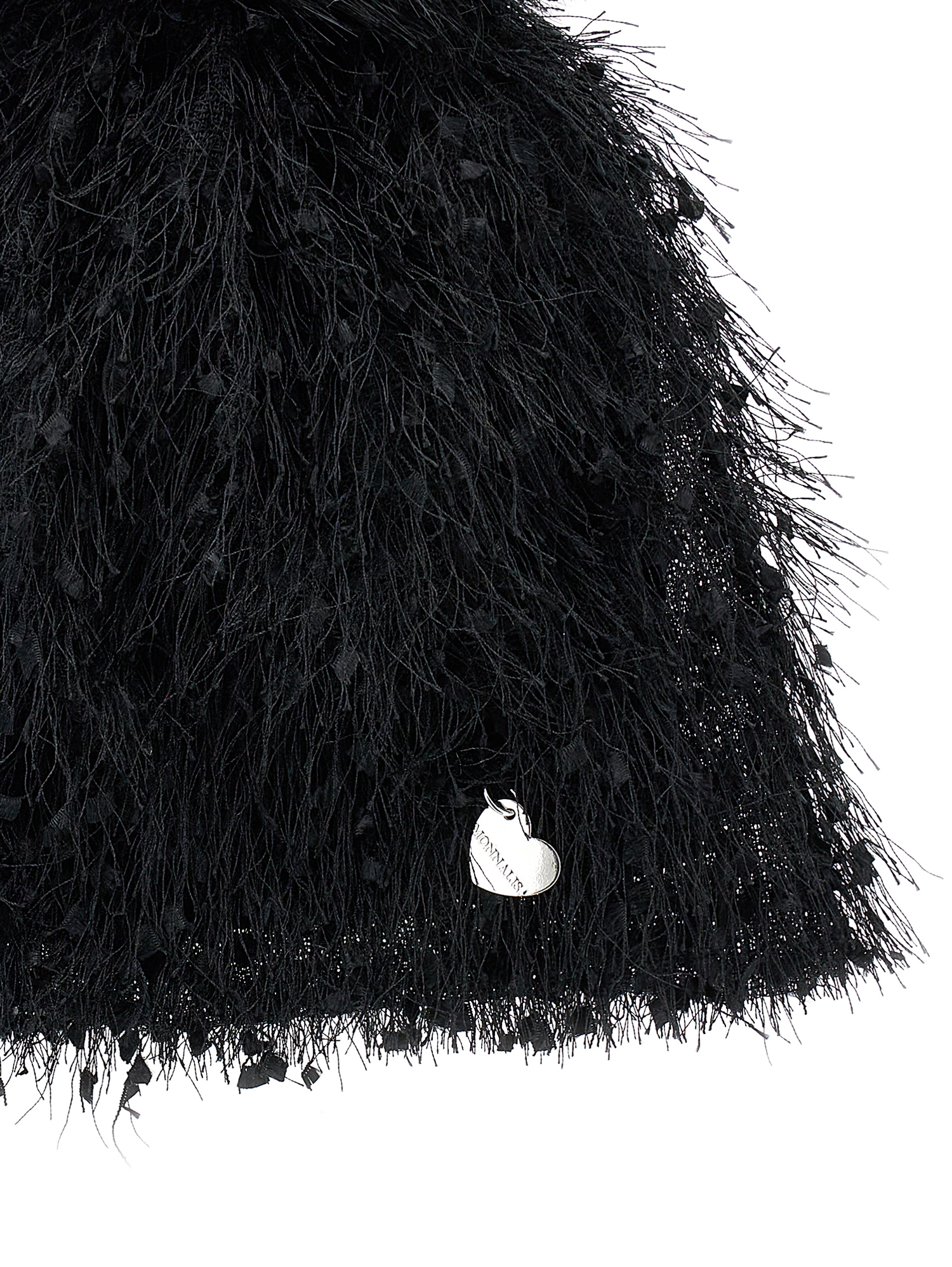 Monnalisa Wool Blend Hat With Fringing In Black