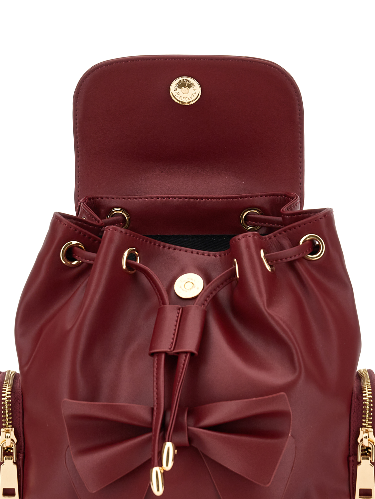 Monnalisa Regenerated Leather Backpack In Pomegranate