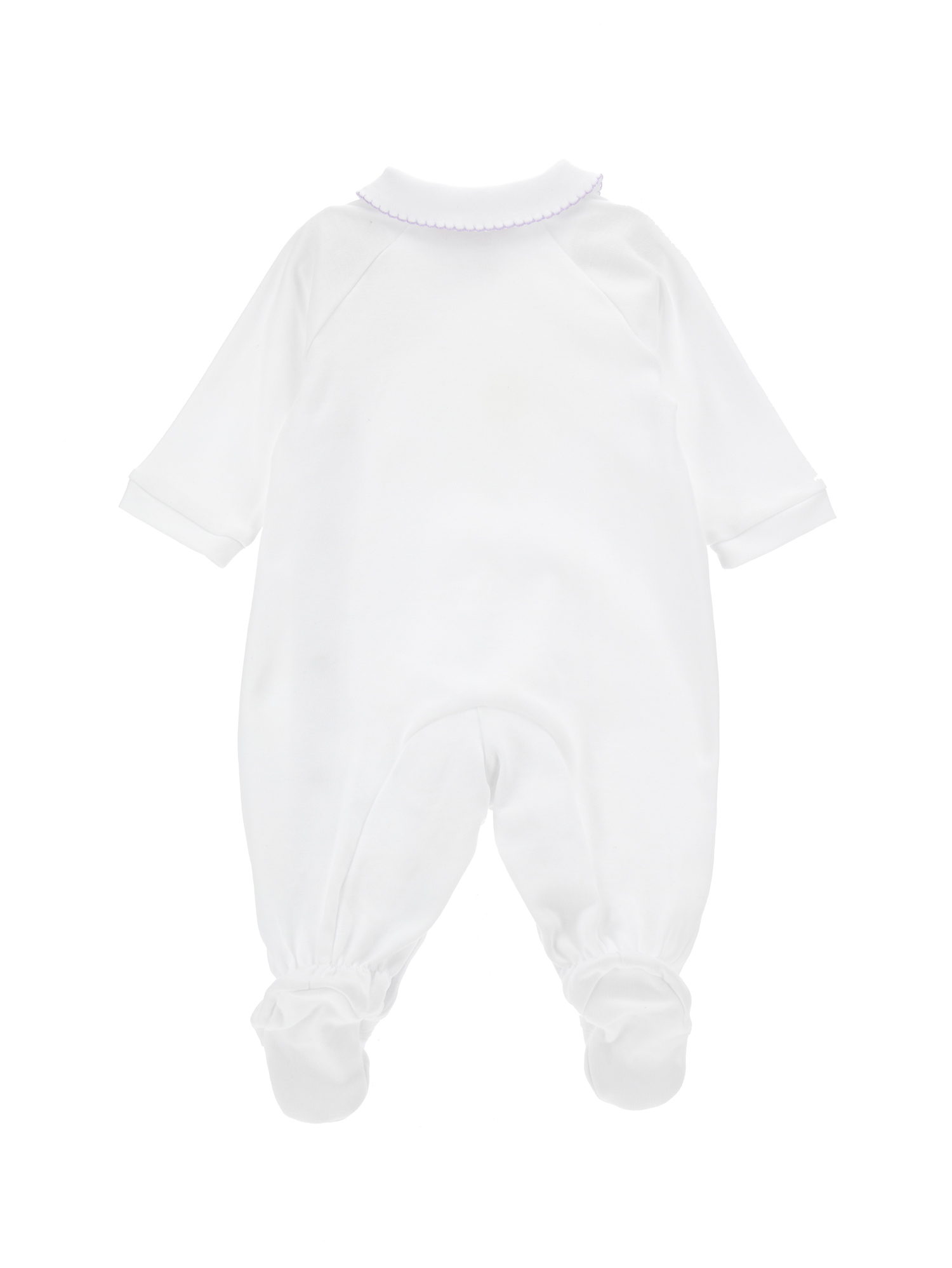 Monnalisa Daisy Cotton Playsuit With Collar In White