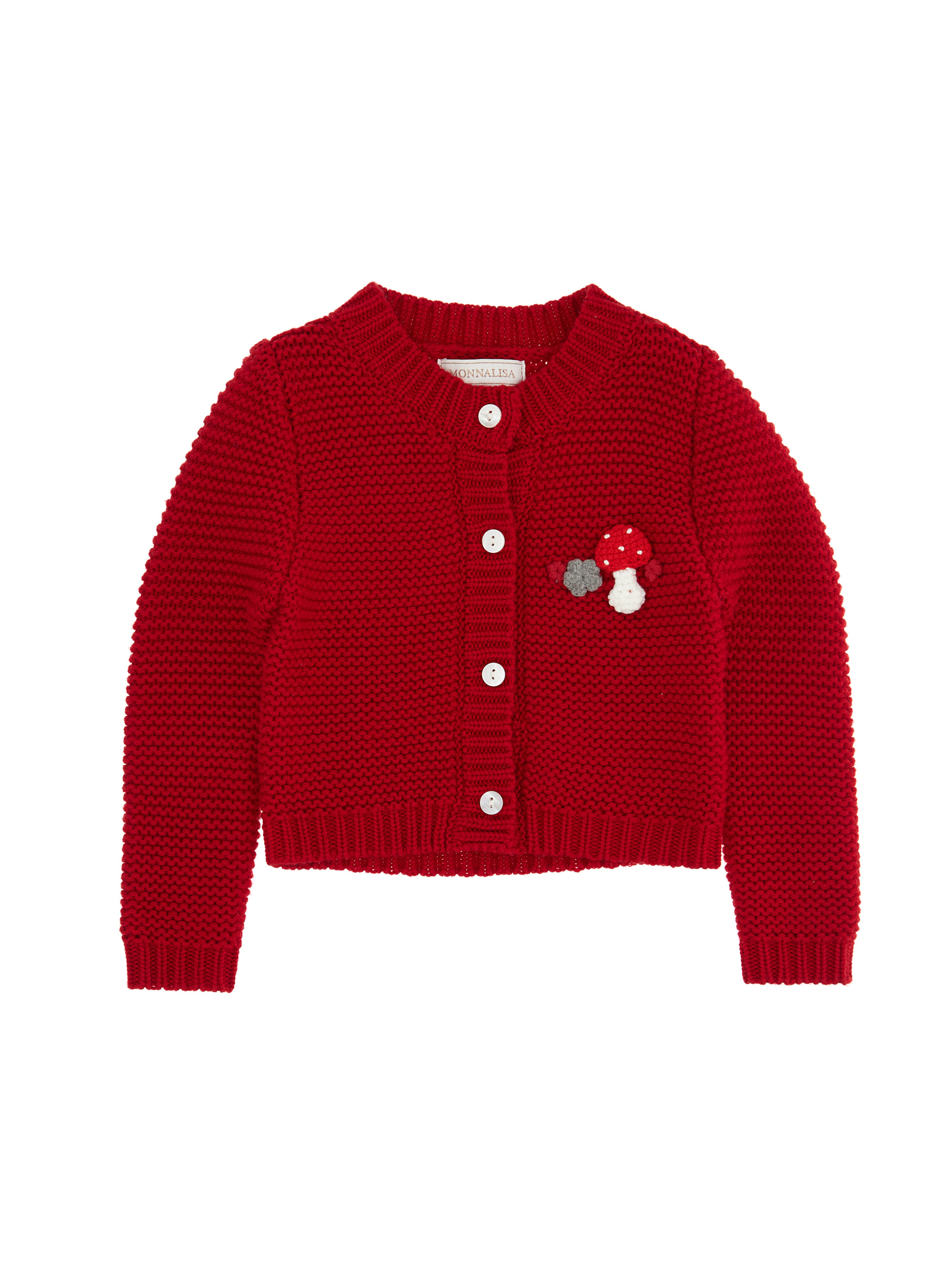 Monnalisa Cardigan tricot intarsio funghetto