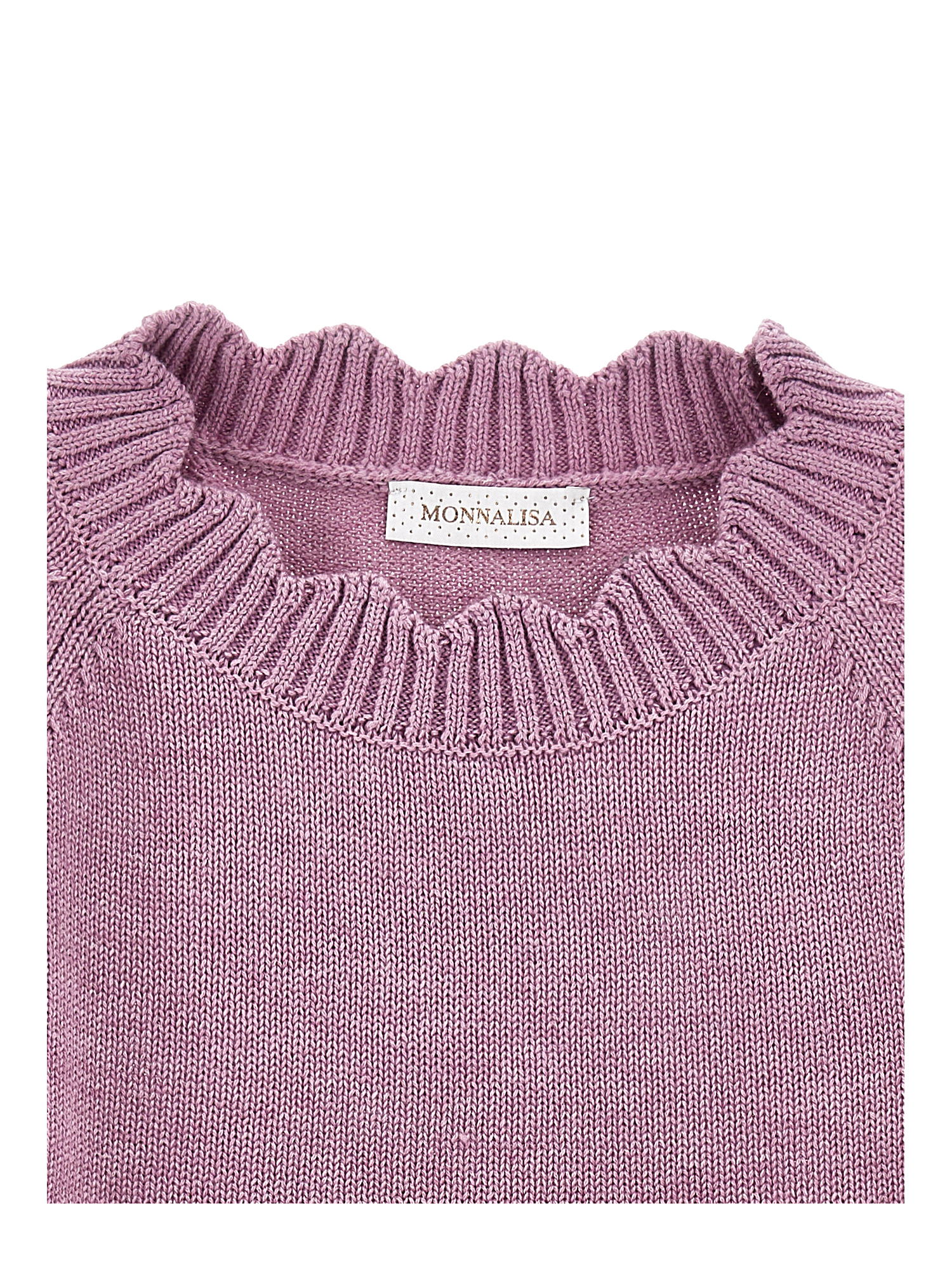 Monnalisa Sweater With Tulle Tulips In Blush Pink