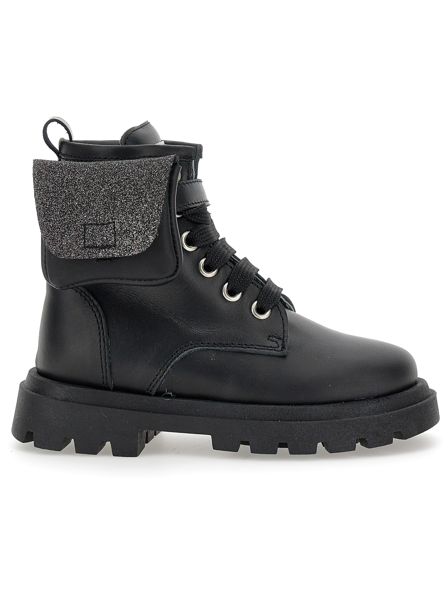 Monnalisa Leather Boots With Pocket In Black