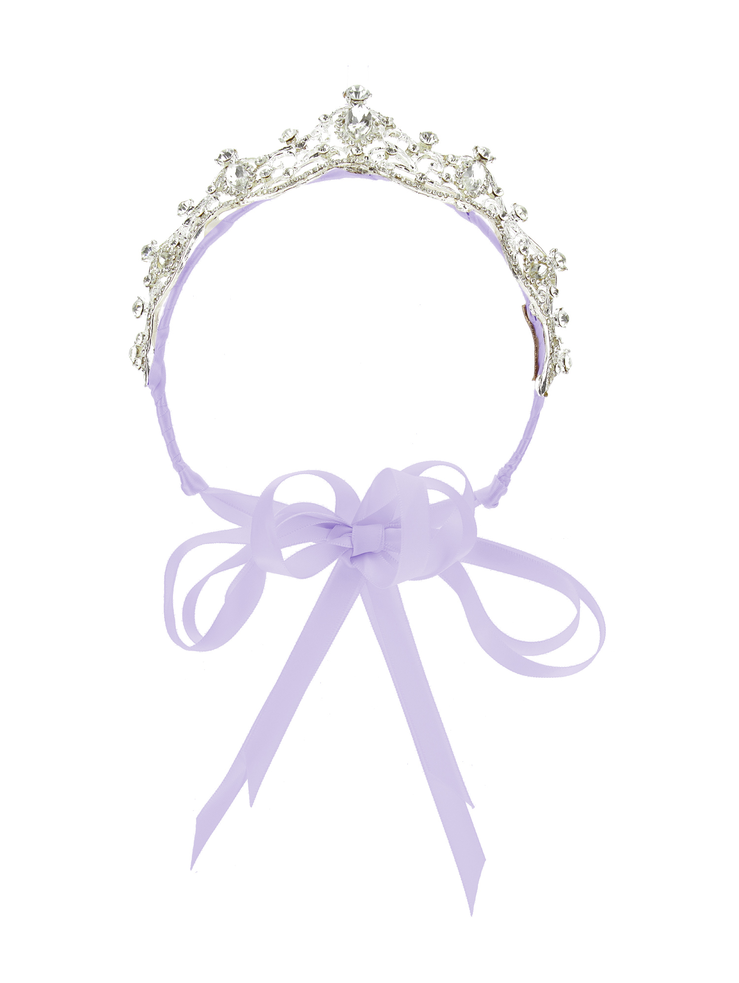 Monnalisa Tiara In Rhinestones And Bezels In Wisteria