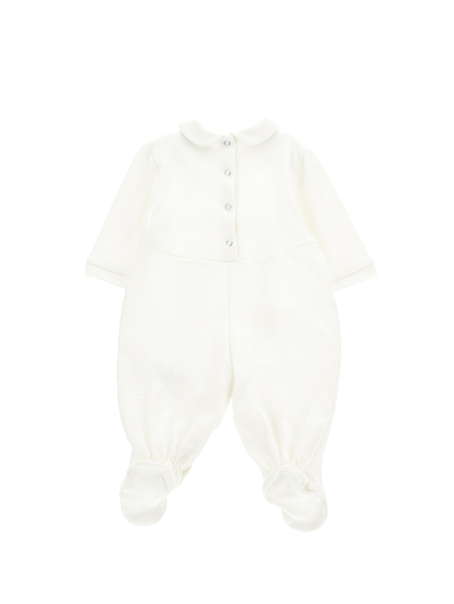 Shop Monnalisa Cotton Butterfly Baby Girl Playsuit In Cream + Pink