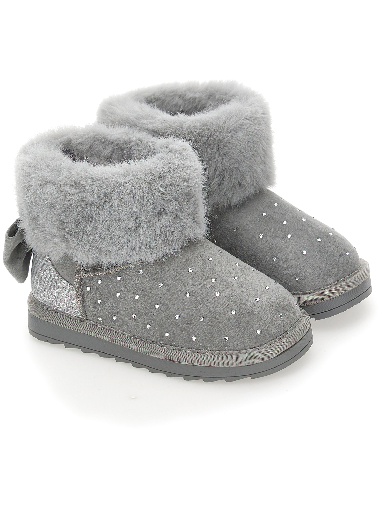 MONNALISA MONNALISA RHINESTONE SUEDE ANKLE BOOTS