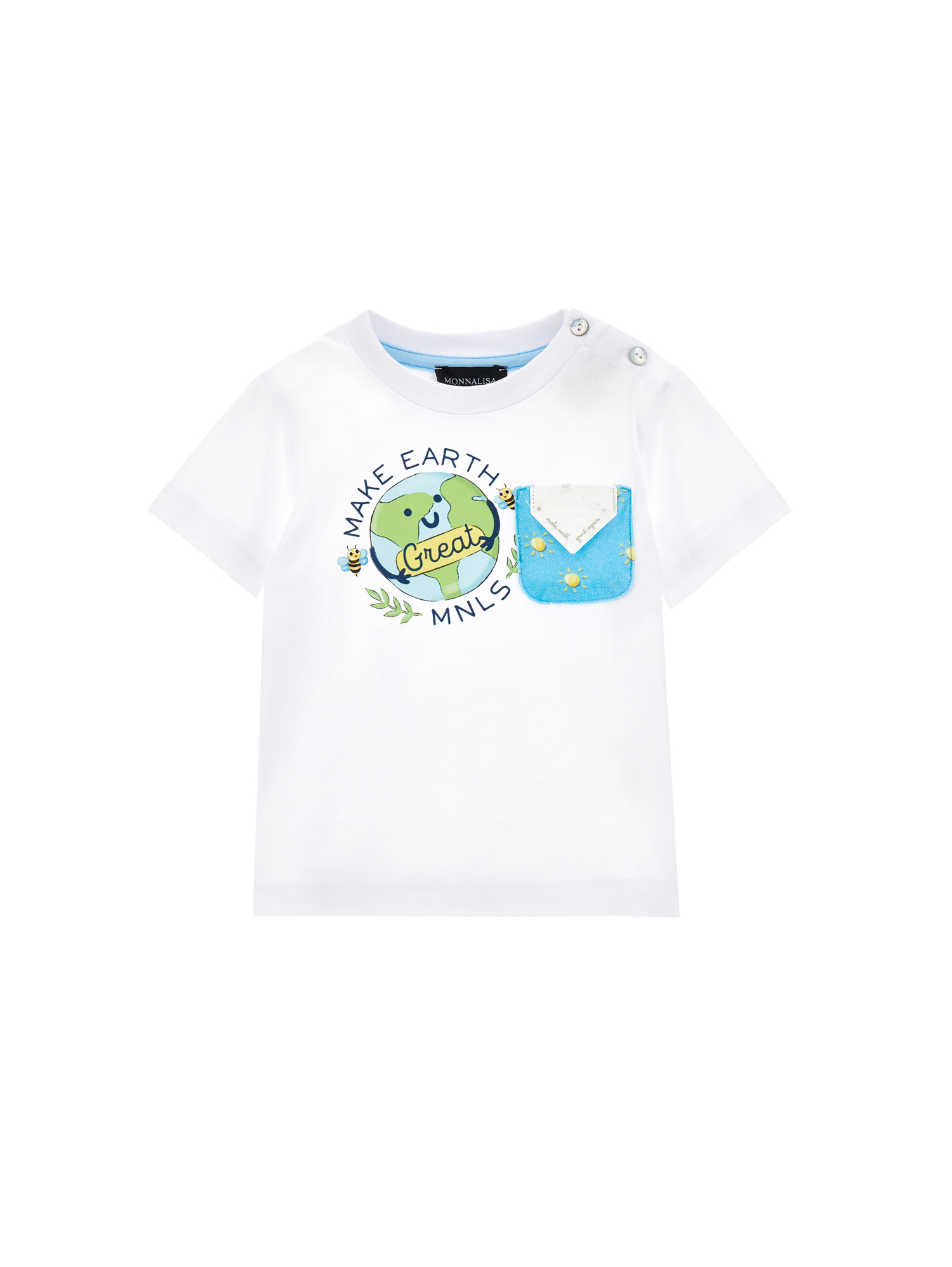 Monnalisa Babies'   Earth Print Jersey T-shirt In 0099
