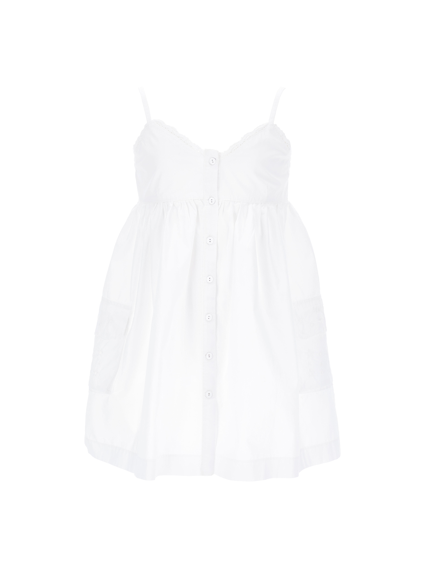 Monnalisa Kids'   Sundress With Large Pockets In White