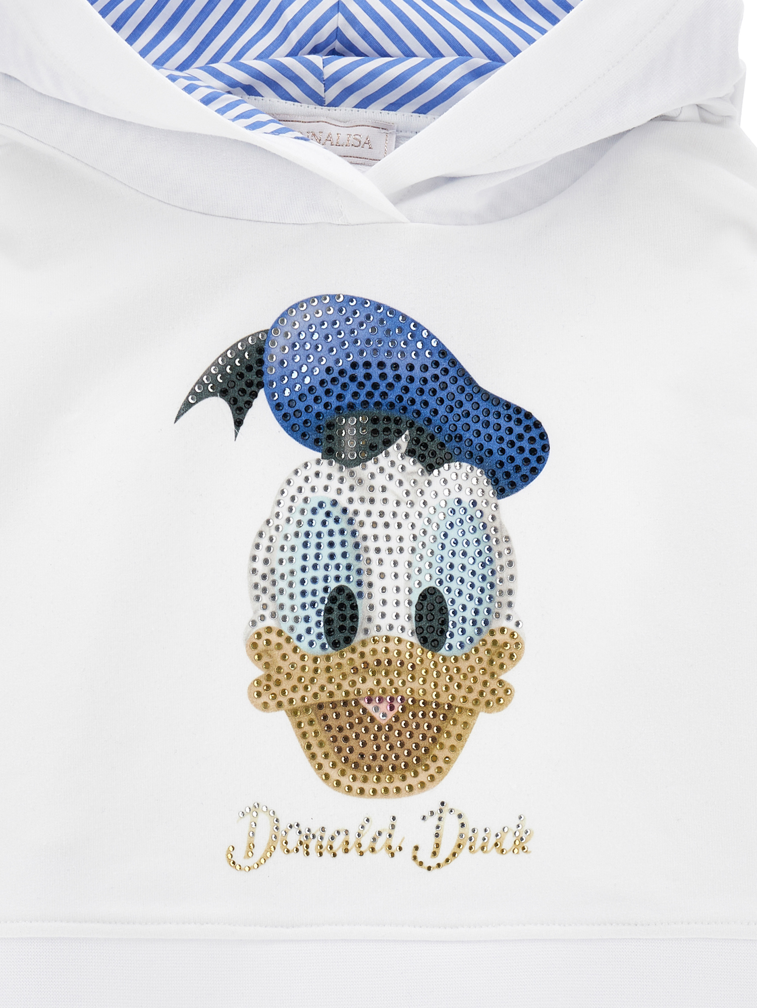 Shop Monnalisa Donald Duck Hoodie In White