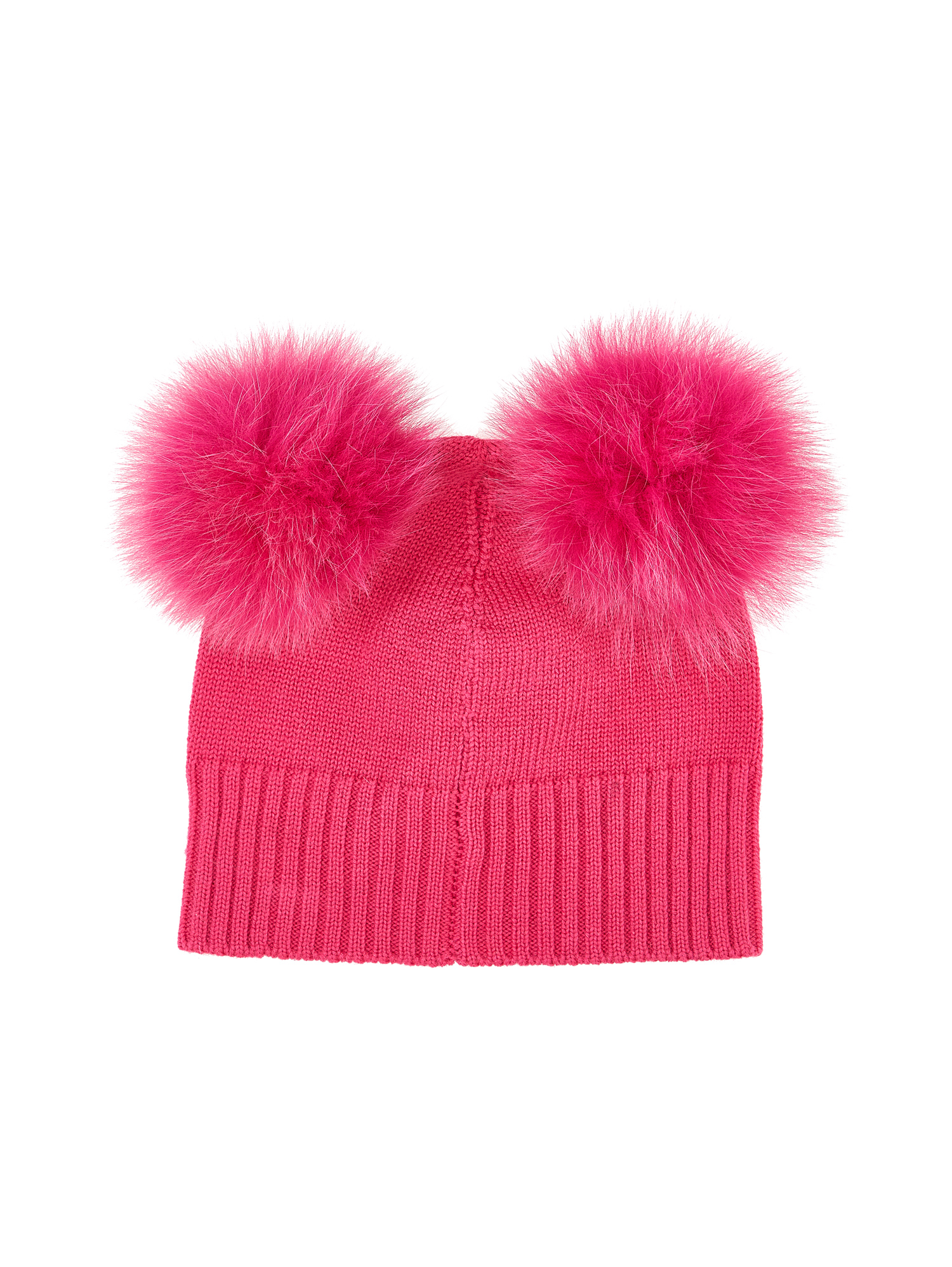 Shop Monnalisa Knitted Pom Pom Hat In Sachet Pink