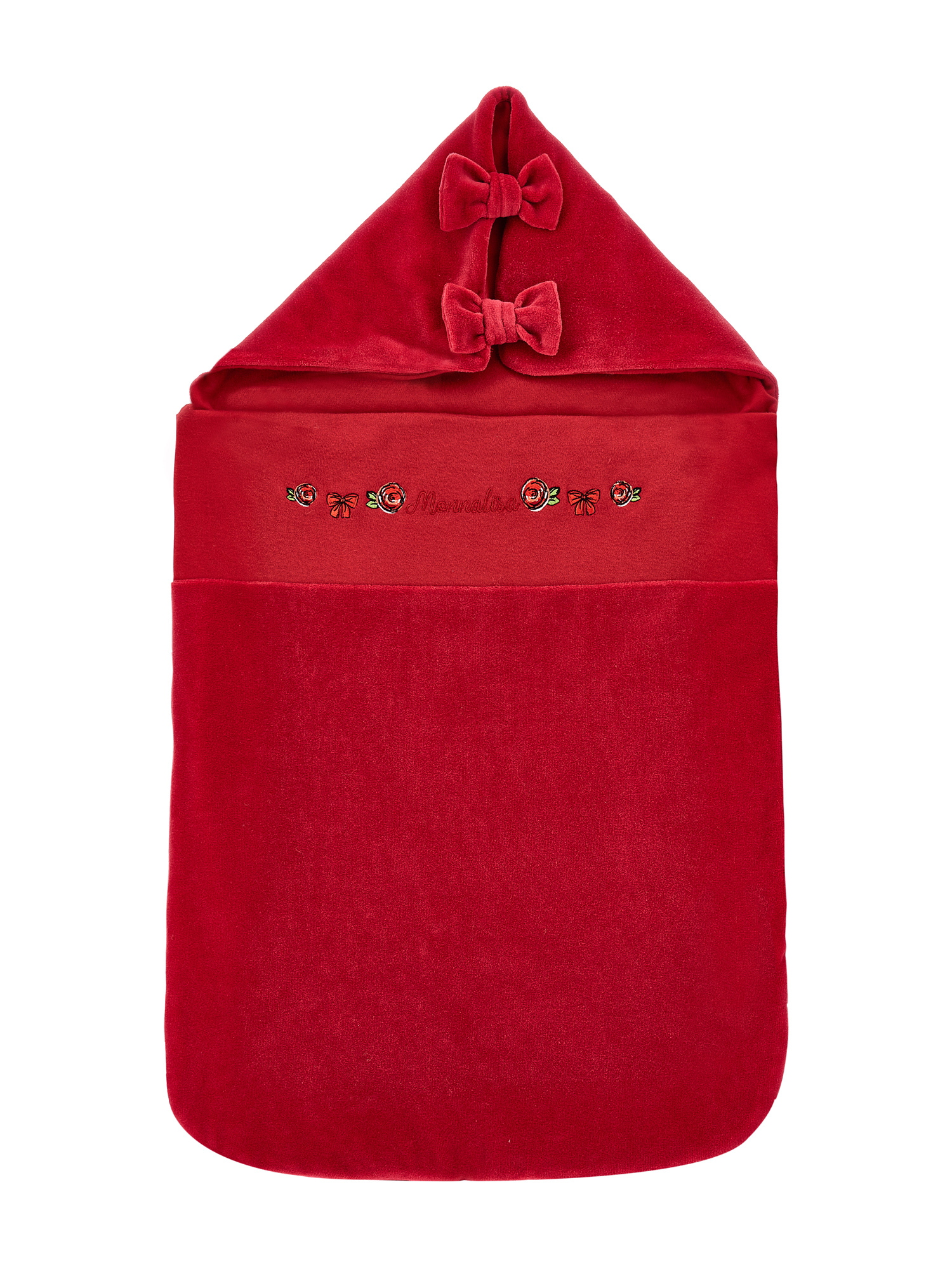 Monnalisa Chenille Sleeping Bag In Red + Cream