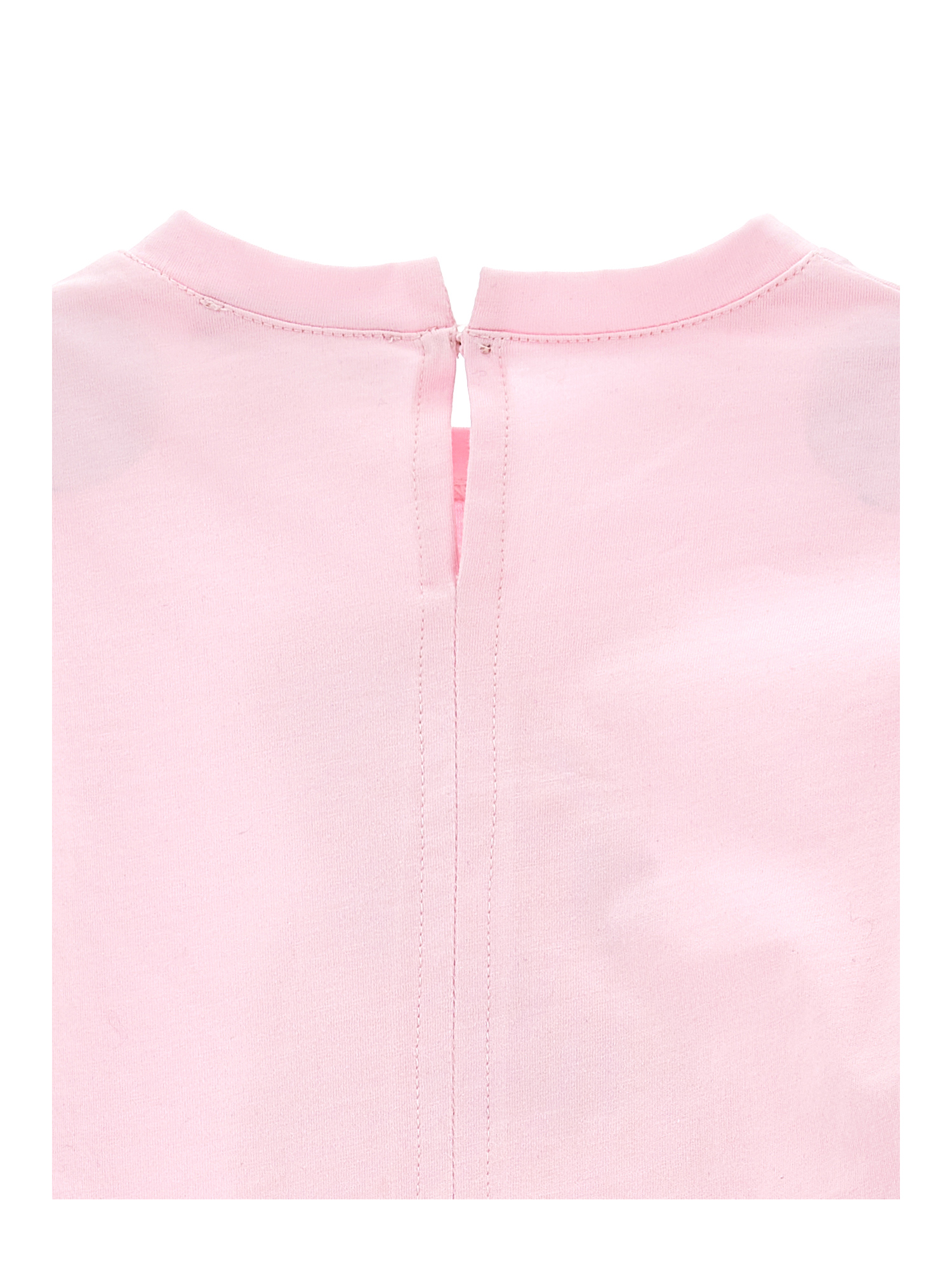 Monnalisa Teddy Bear And Rhinestone Maxi T-shirt In Rosa Fairy Tale