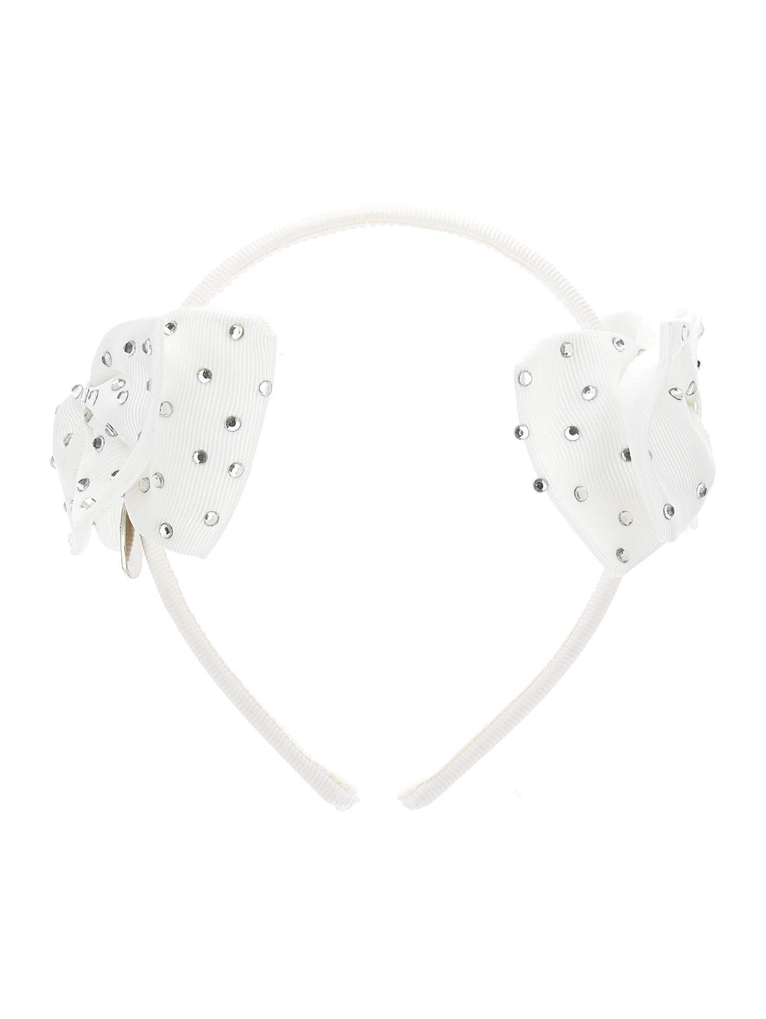 Monnalisa Kids'   Double Bow Hairband In White