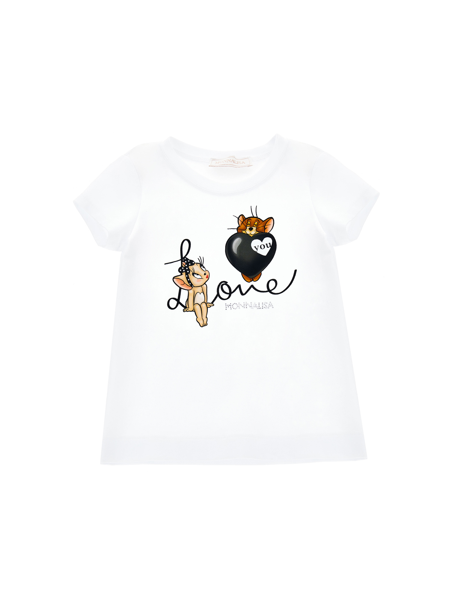 Monnalisa Jerry And Toots T-shirt In White