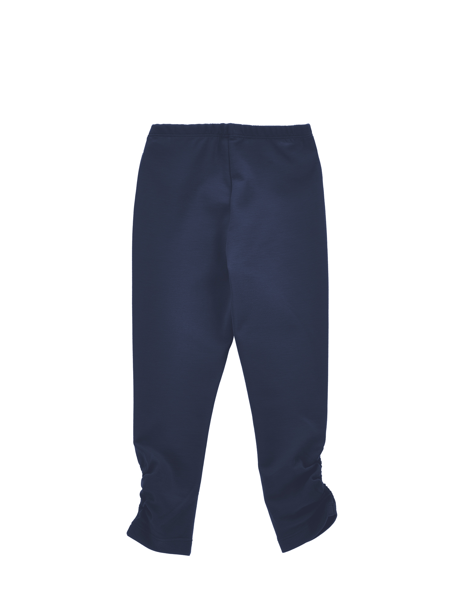 Monnalisa Ruched Milano Stitch Leggings In Dark Blue