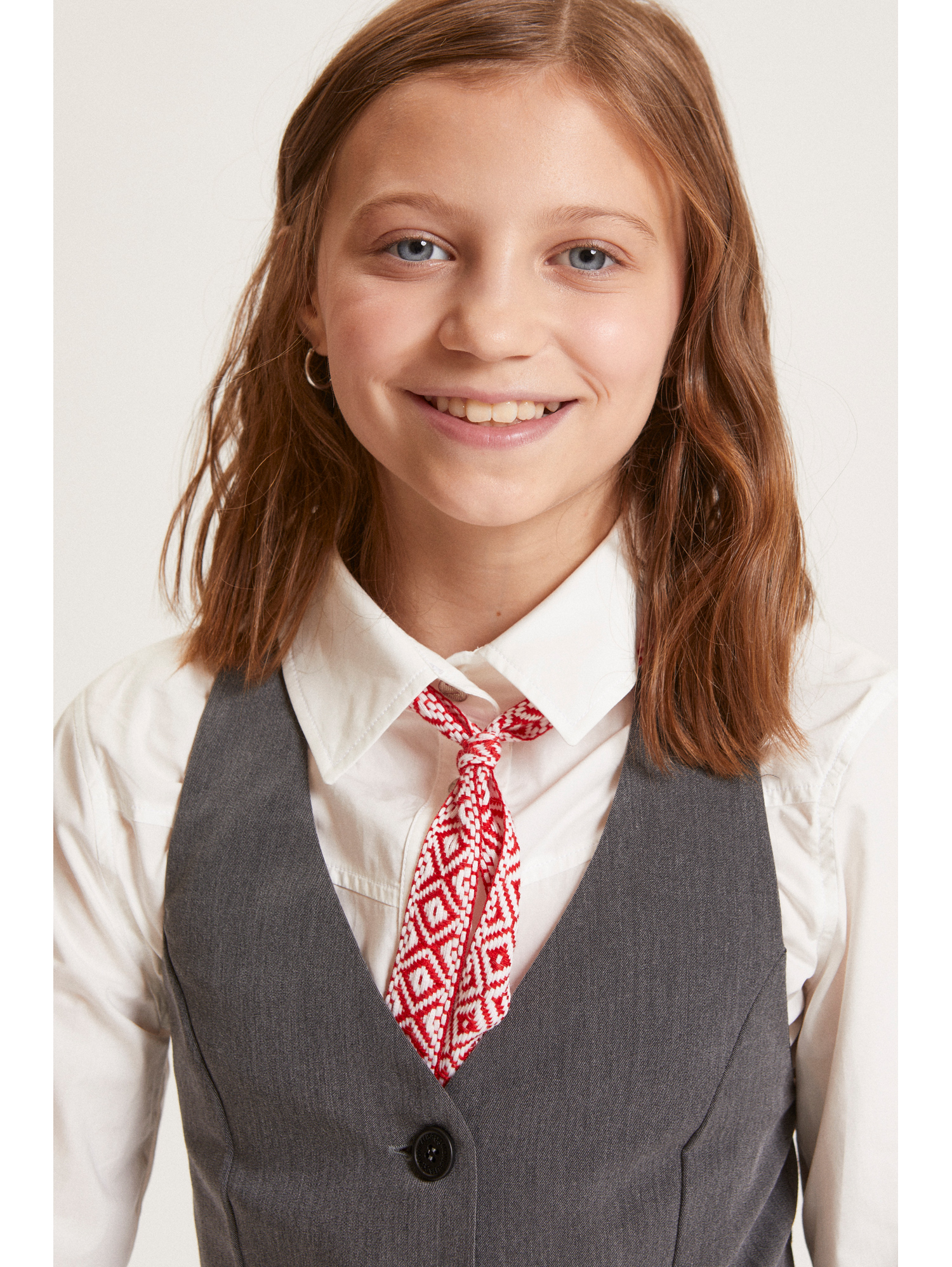 Monnalisa Body Shirt With Tie In White