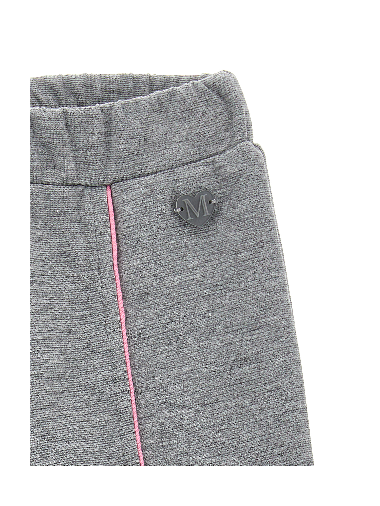 Monnalisa Milano Stitch Leggings In Grey + Pink