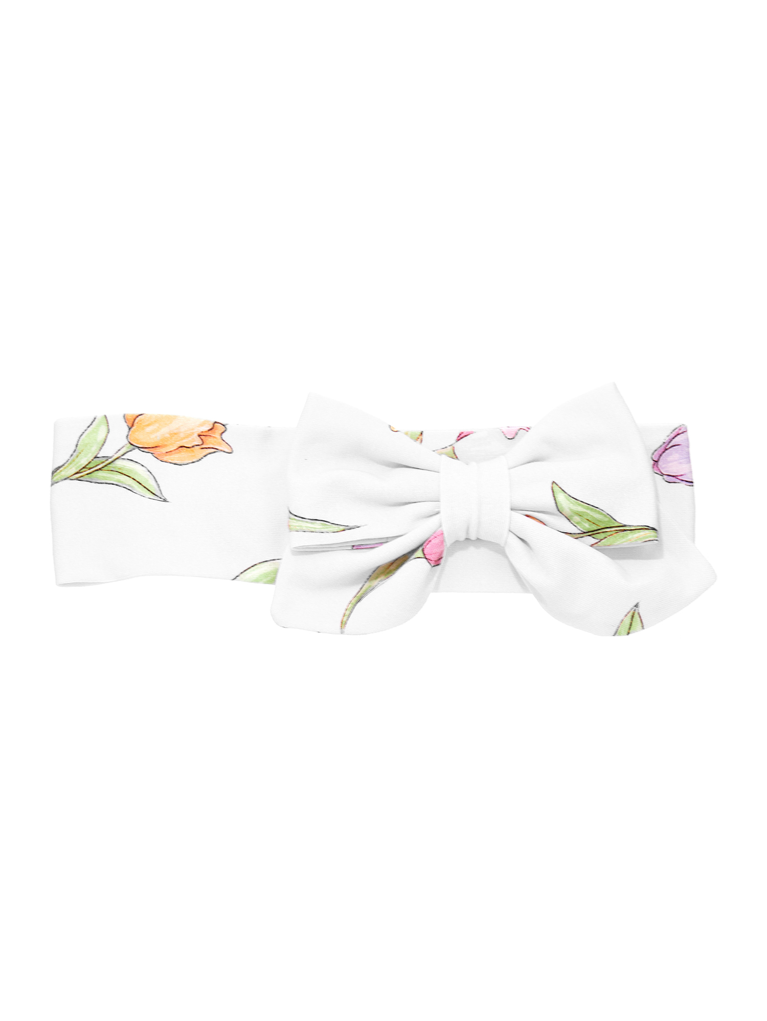 Monnalisa Headband With Tulips In White