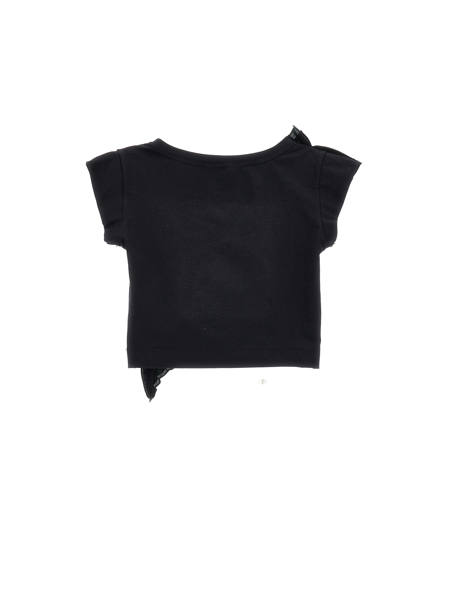 Monnalisa Top With Maxi Ruffle In Black