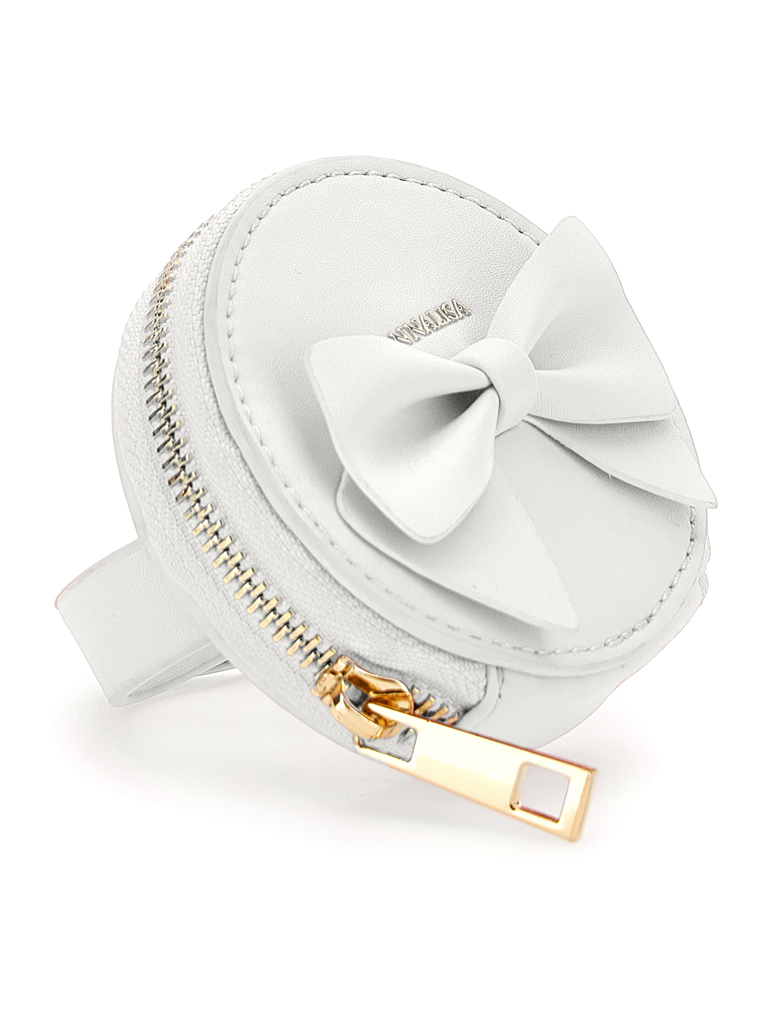 Monnalisa Regenerated Leather Bracelet Purse In Ecru