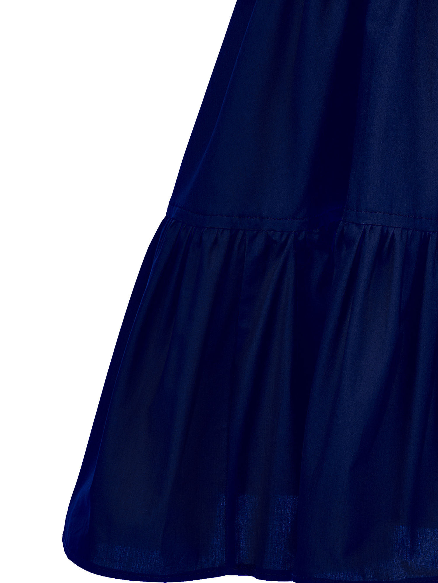 Shop Monnalisa Poplin Dress With Trim In Navy Blue