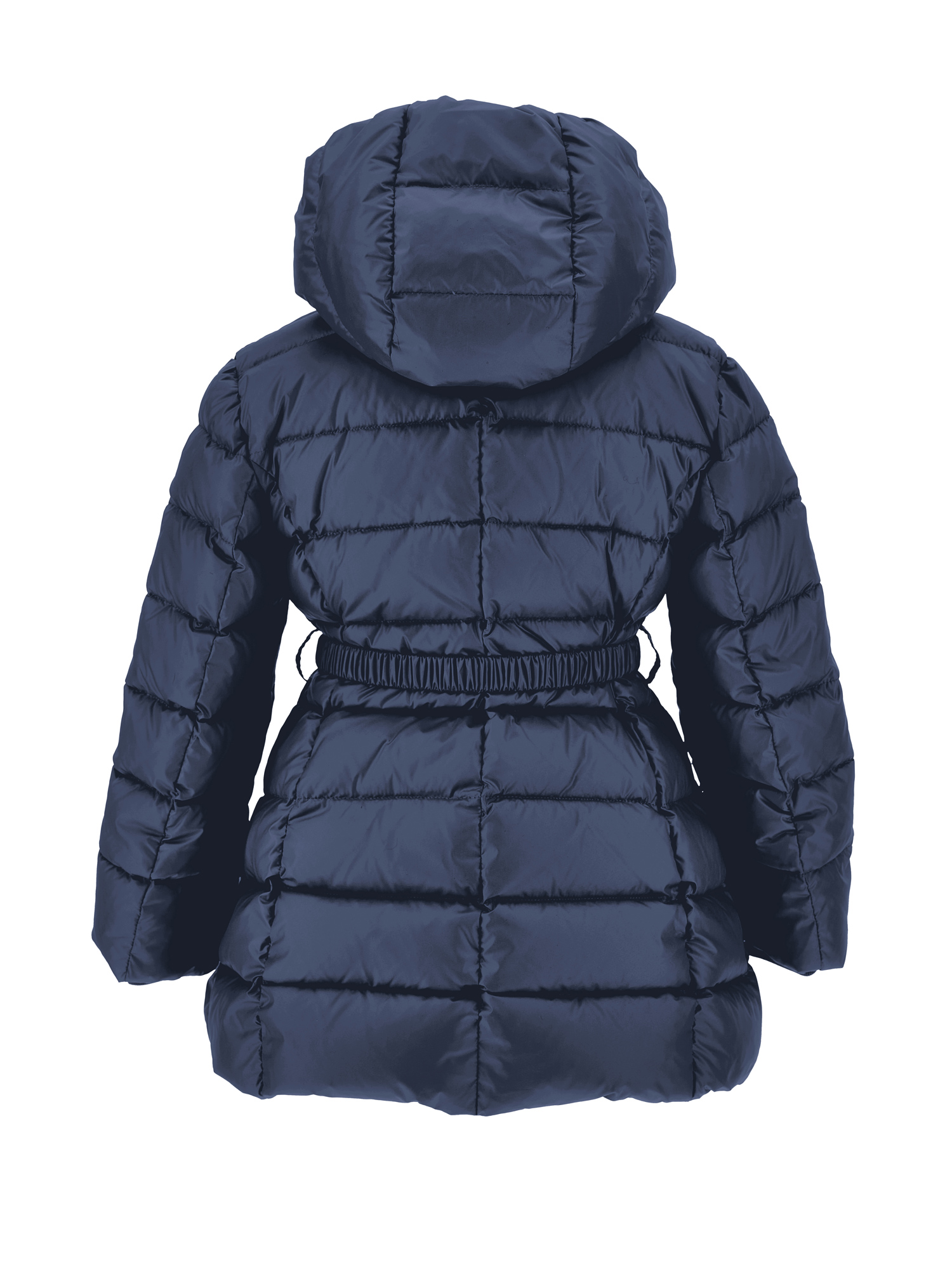 Monnalisa Genuine Down Polyester Coat In Navy Blue