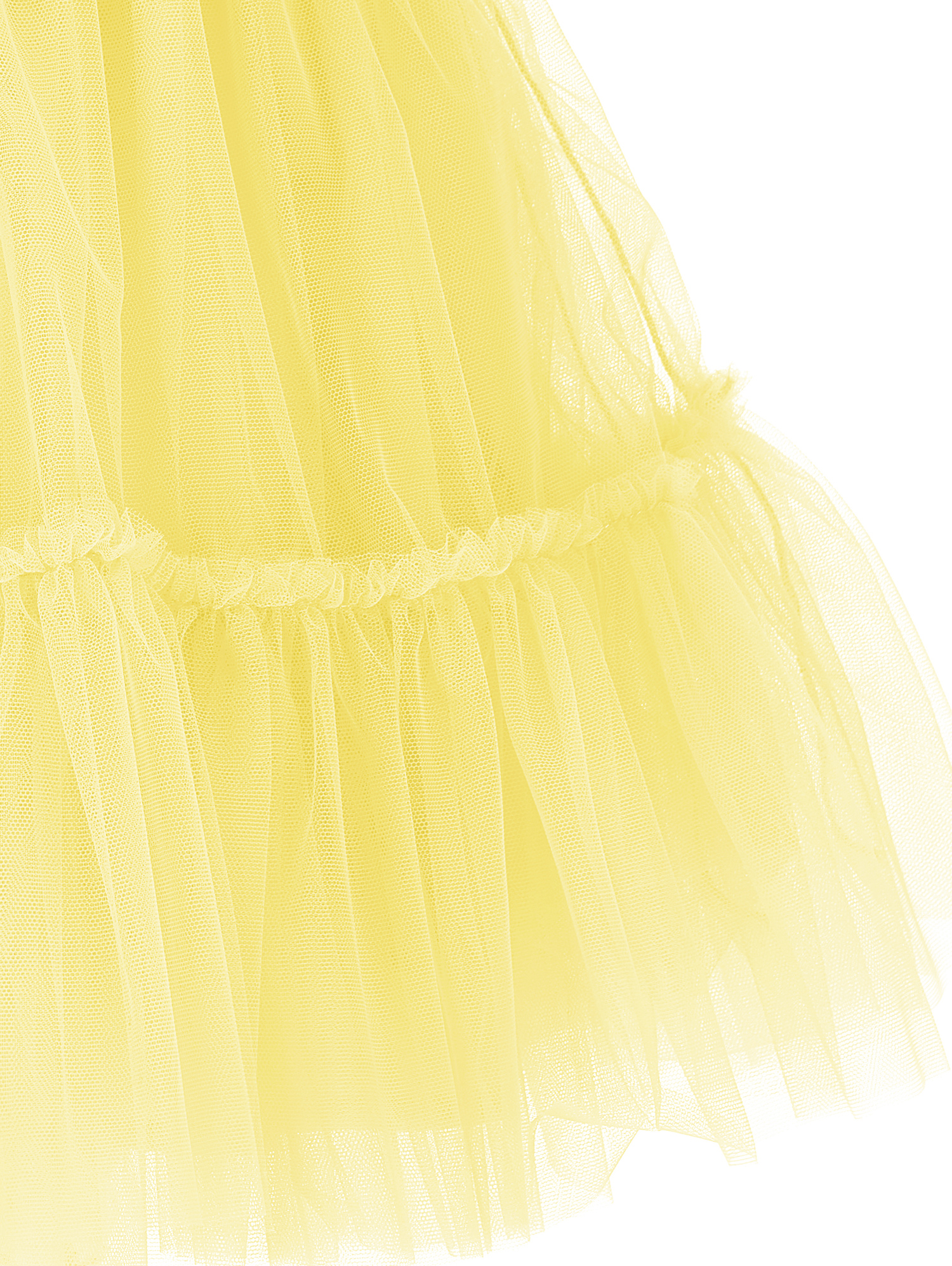 Monnalisa Tulle Dress With Flounce In Light Yellow