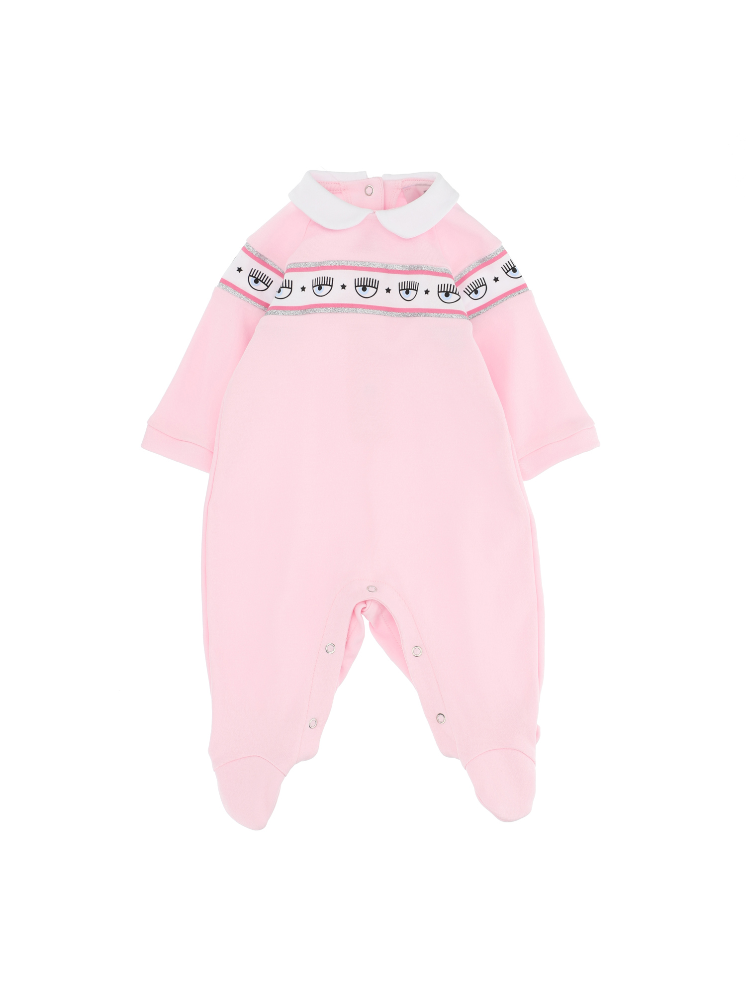 Chiara Ferragni Kids'   Maxi Logomania Playsuit In Rosa Fairy Tale