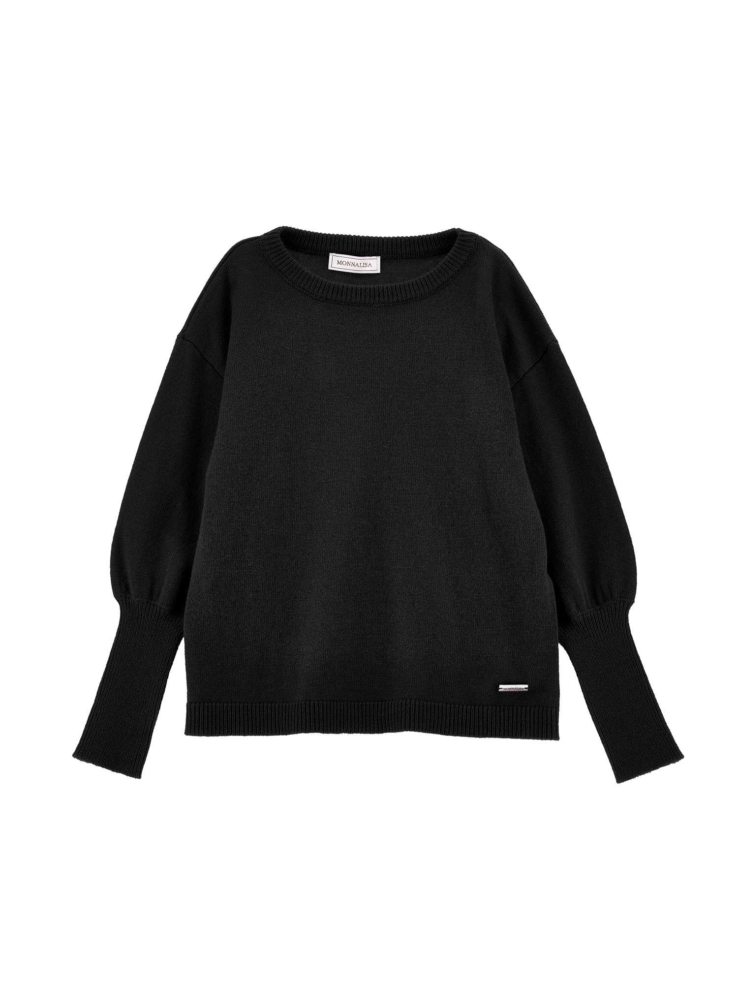 Monnalisa Soft Basic Sweater In Black