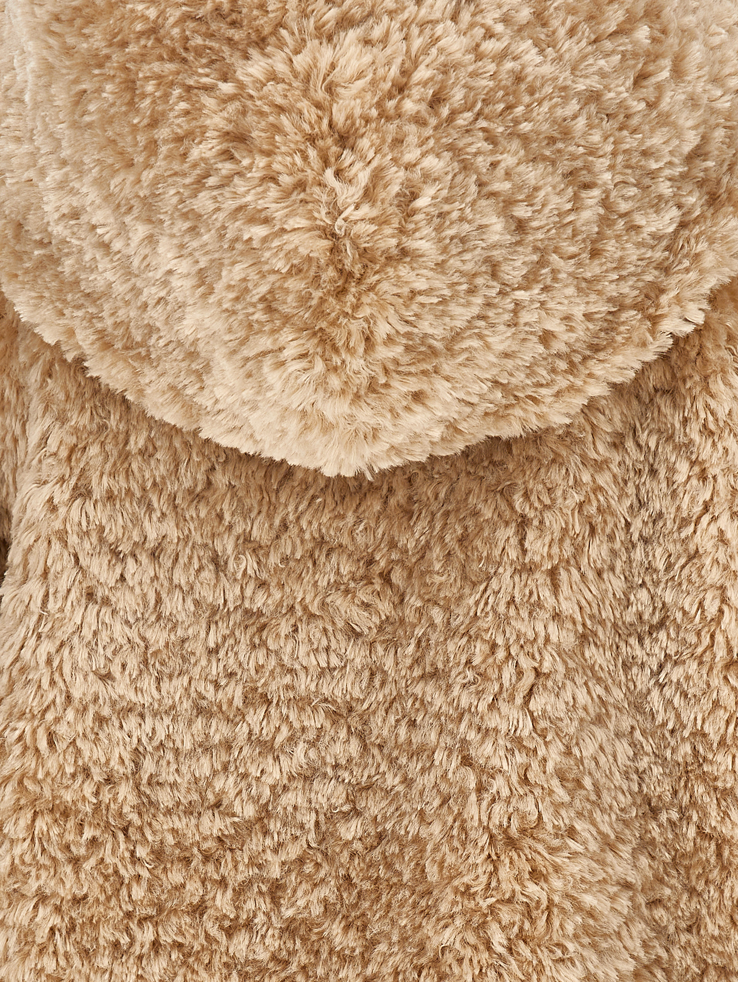 Monnalisa Plush Jacket With Hood In Beige