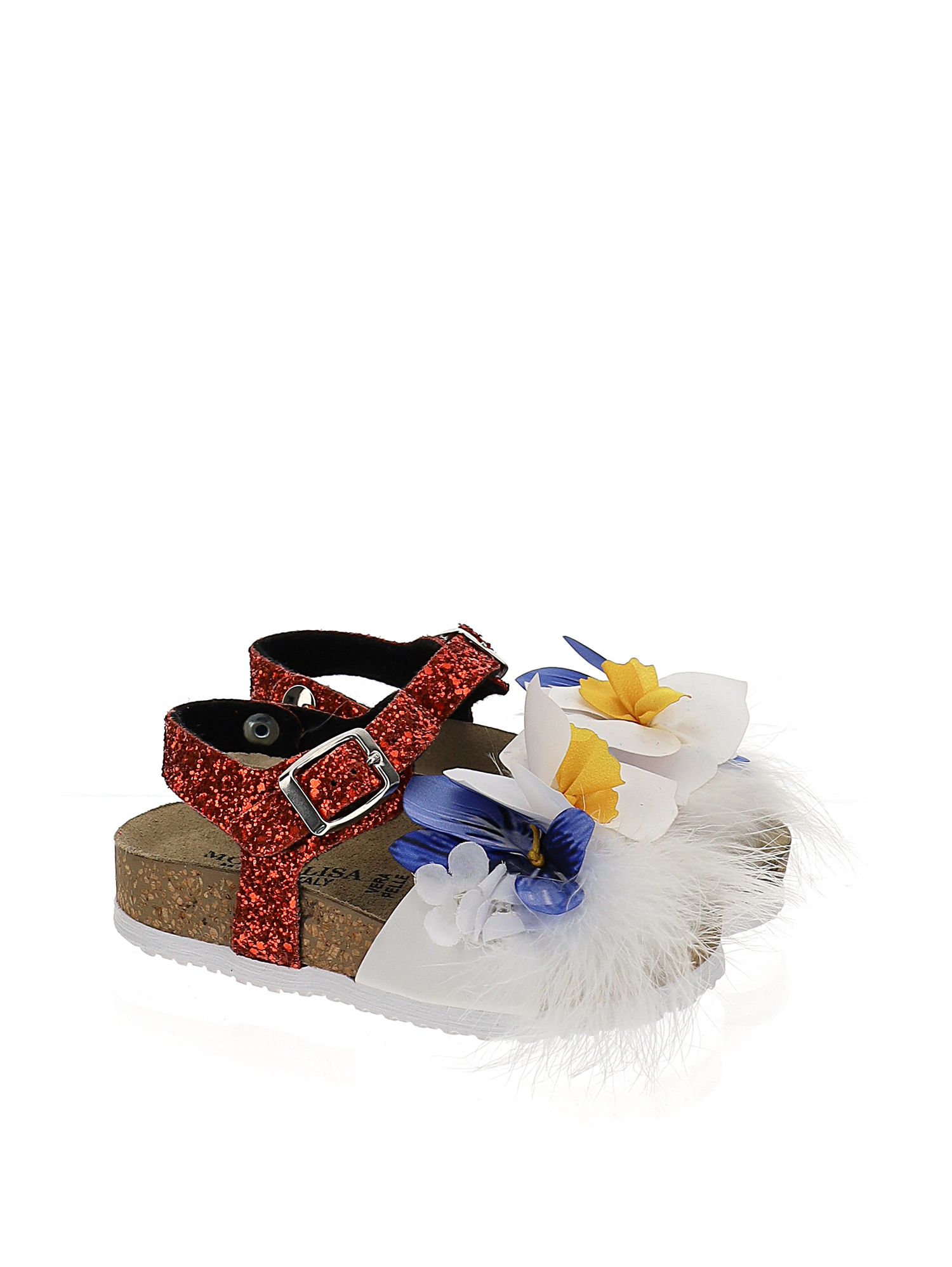 MONNALISA MONNALISA  FEATHERS AND LILIES SANDALS 