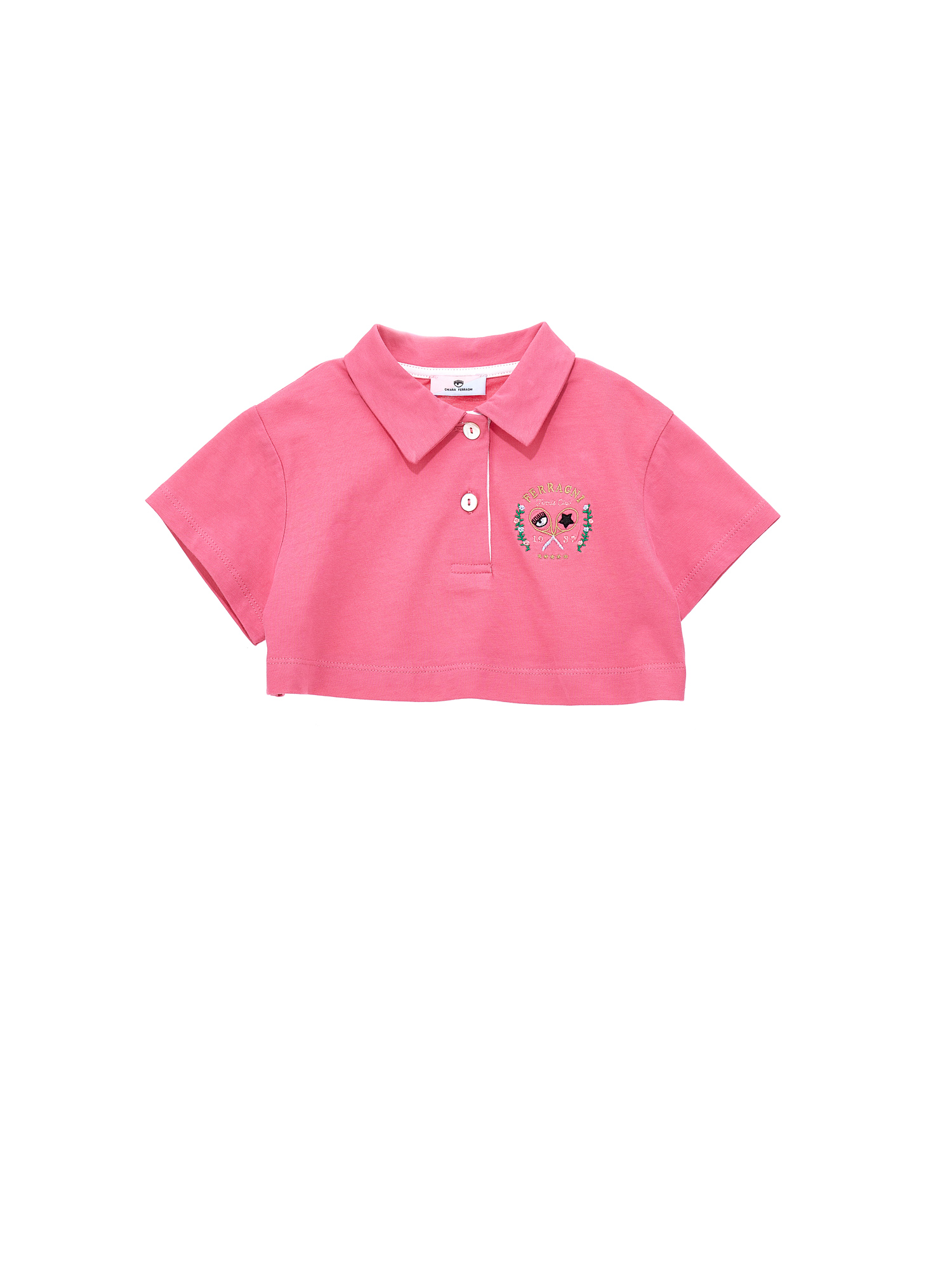 Chiara Ferragni Cf Ferragni Tennis Club Polo Shirt In Carmine Rose