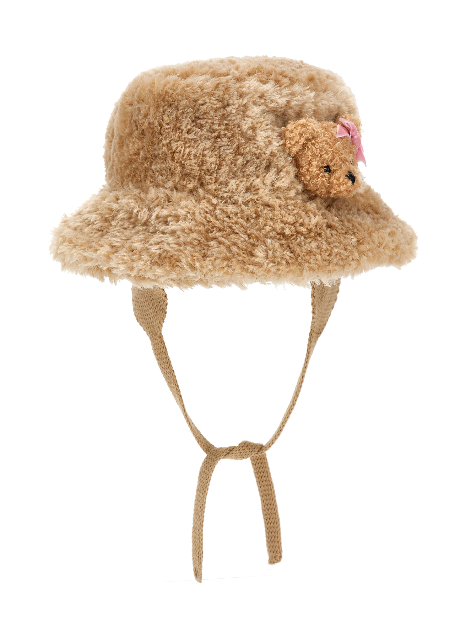 Monnalisa Plush Hat In Beige
