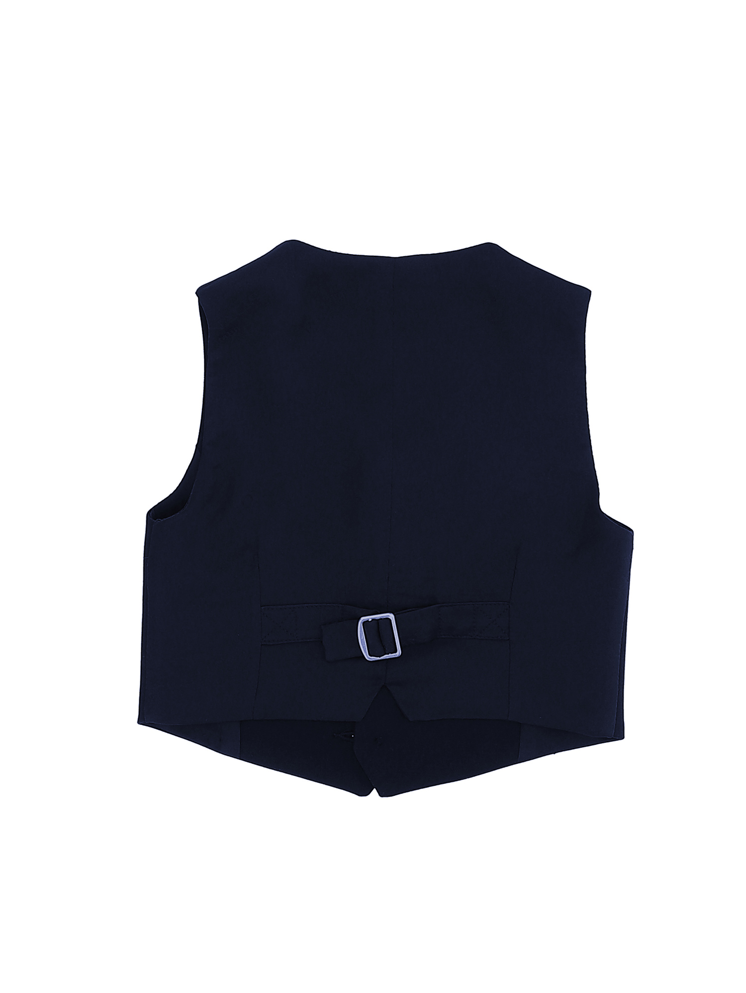 Monnalisa Classic Waistcoat With Satin Details In Dark Blue