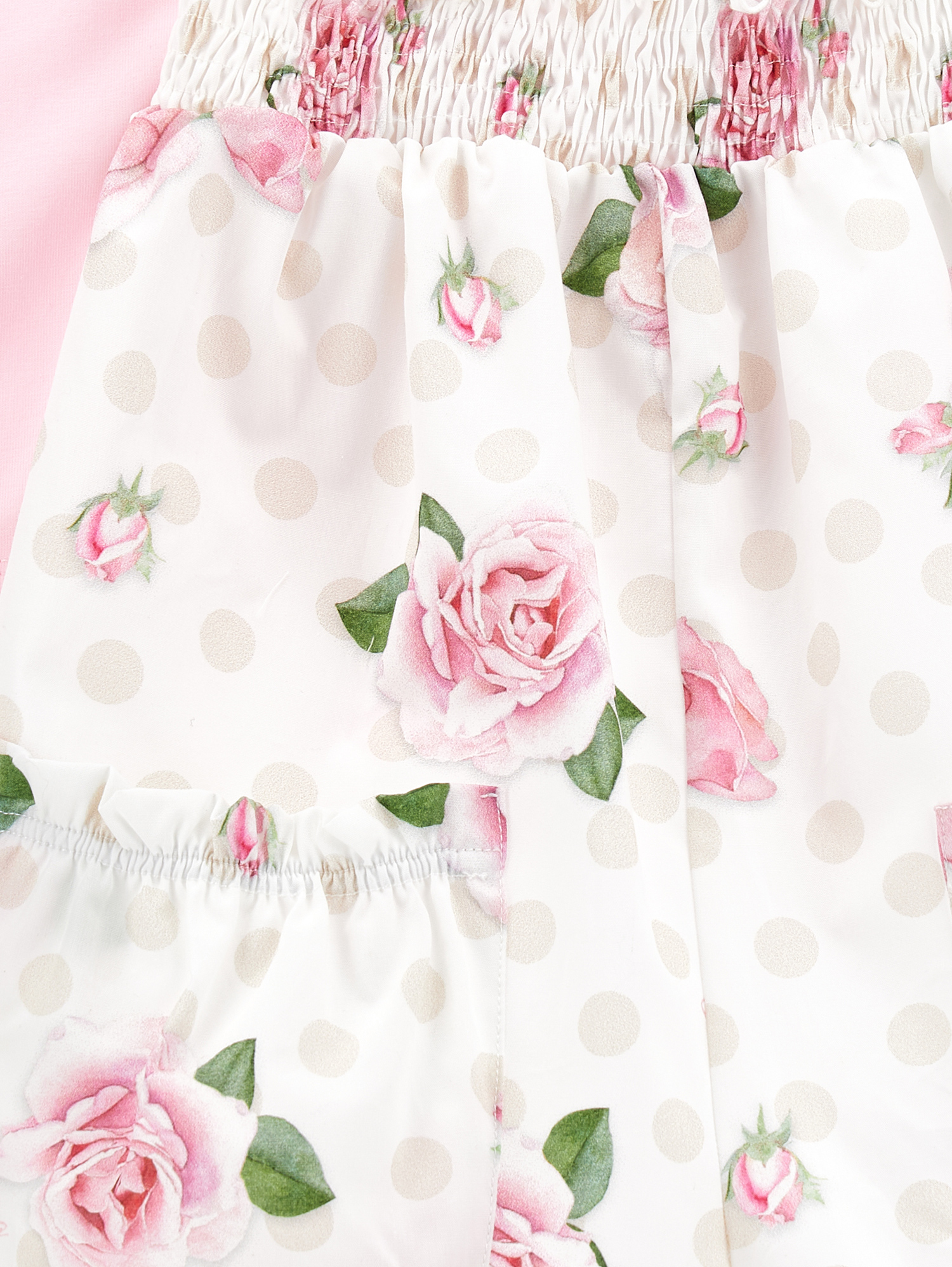 Shop Monnalisa Floral Cotton Romper In White + Rosa Fairytale