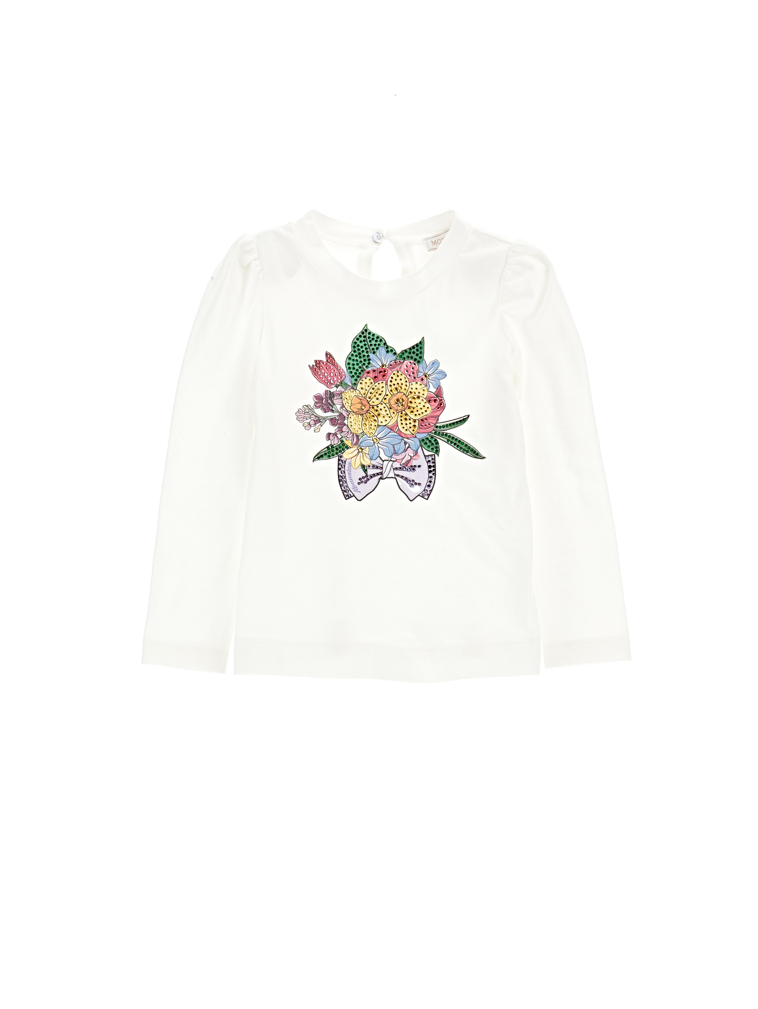 Monnalisa T-shirt maniche lunghe strass