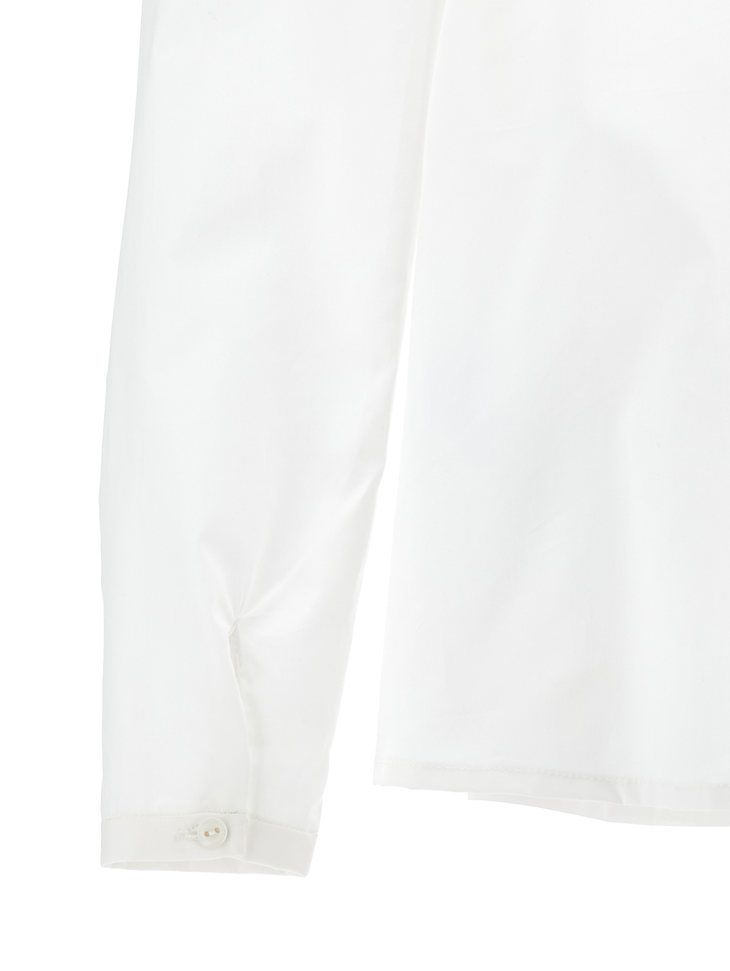 Monnalisa Cotton Shirt With Trim In Cream