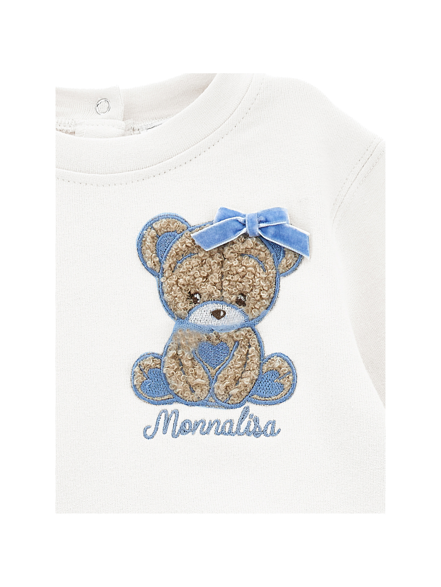 Monnalisa Teddy Bear Sweatshirt Dress In Multi