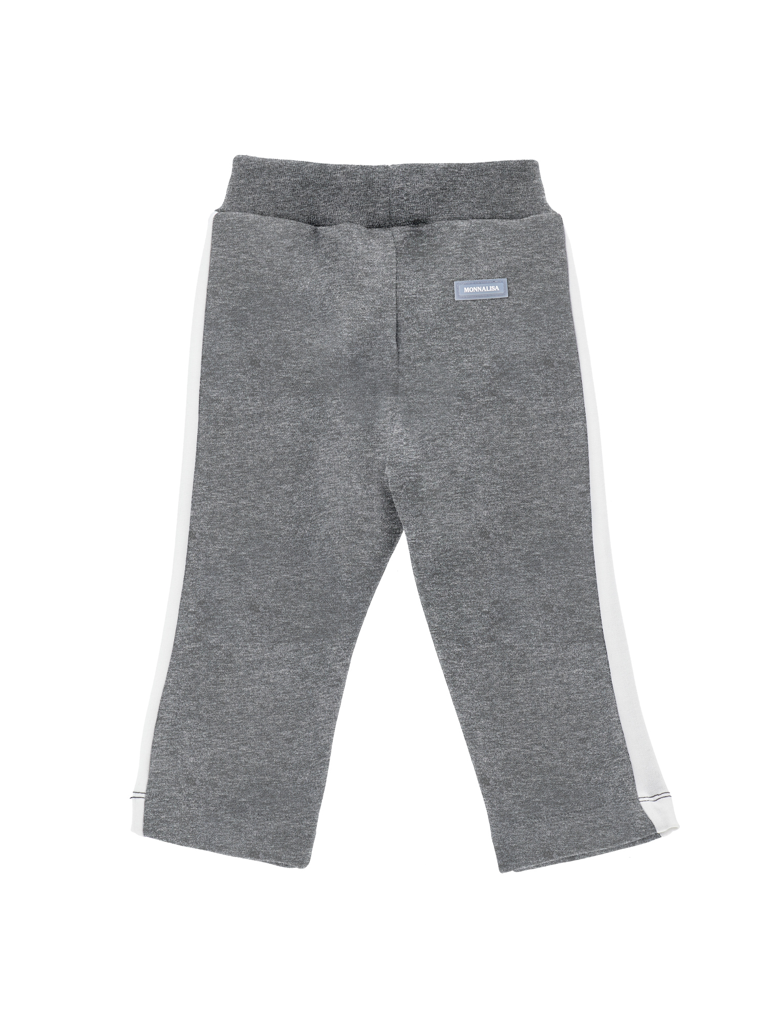 Monnalisa Two-tone Fleece Trousers In Medium Grey