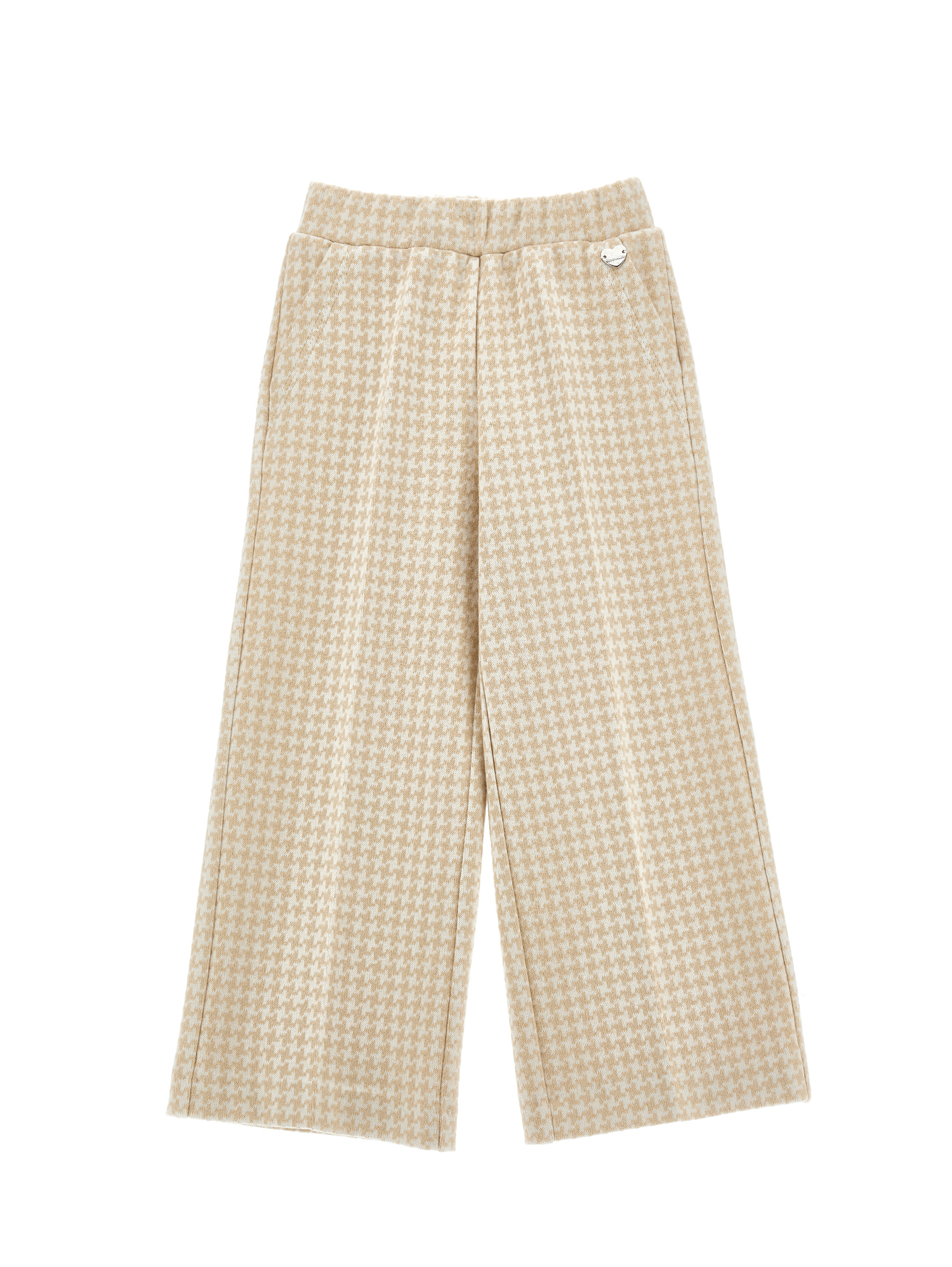 Monnalisa Knit Palazzo Trousers In White