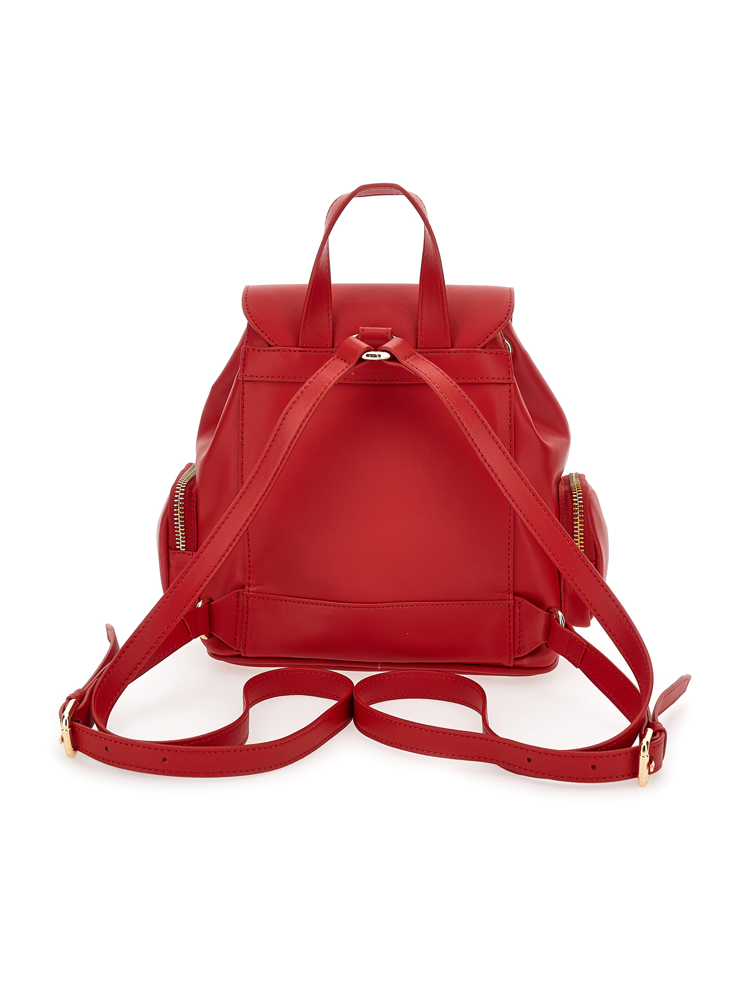 Monnalisa Regenerated Leather Backpack In Ruby Red